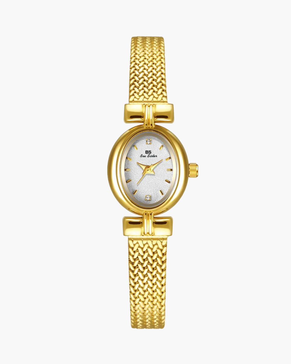 Gigi – Pozłacany pasek siatkowy – Zegarek vintage-15216230170949-Róża Kwiatowa