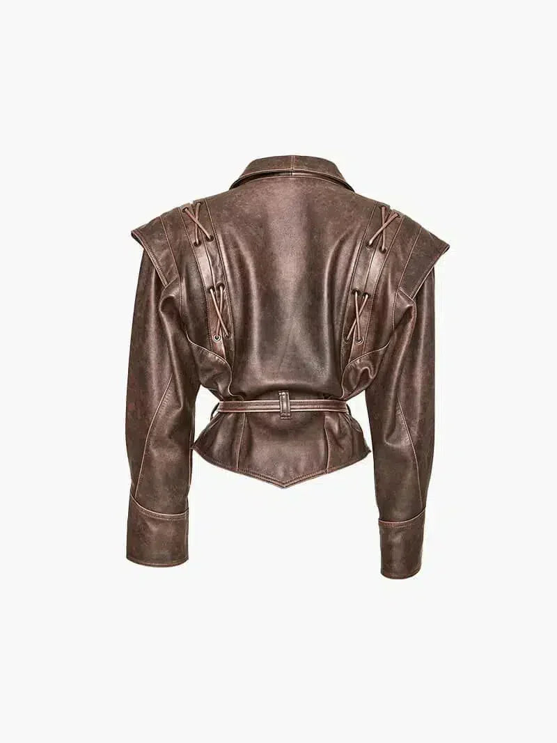 Katniss – Styl inspirowany westernem – Skórzana kurtka-15216340795717-Róża Kwiatowa
