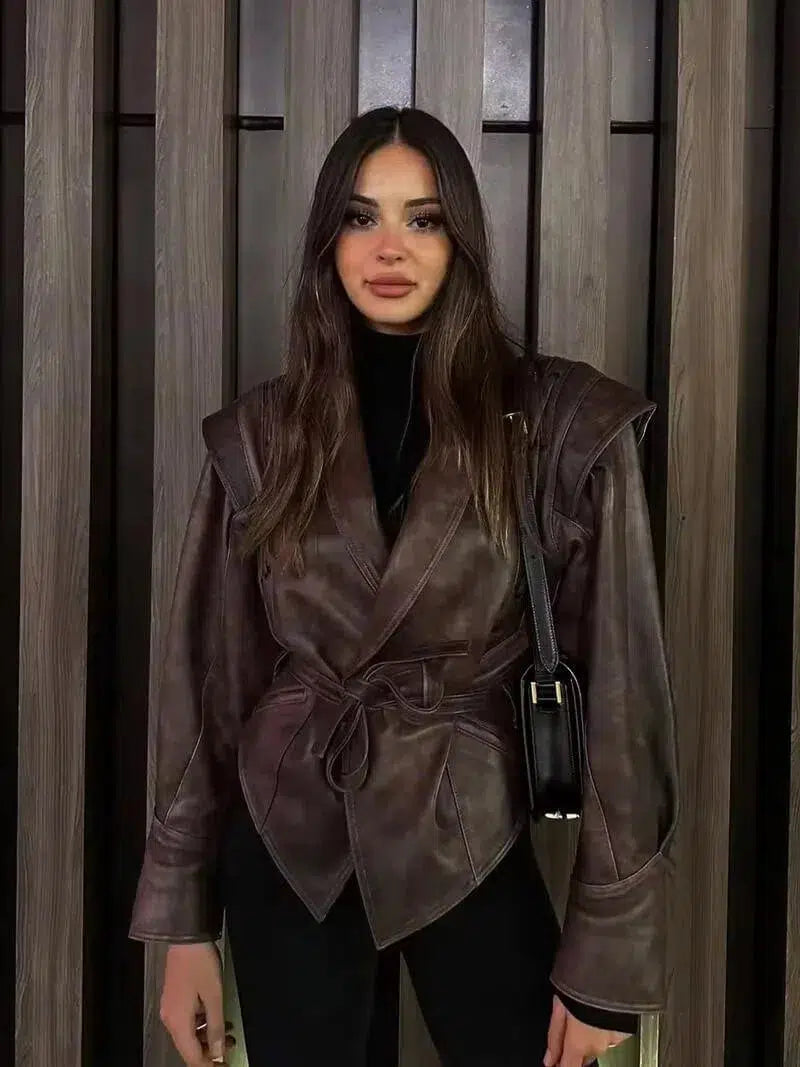 Katniss – Styl inspirowany westernem – Skórzana kurtka-15216340795717-Róża Kwiatowa
