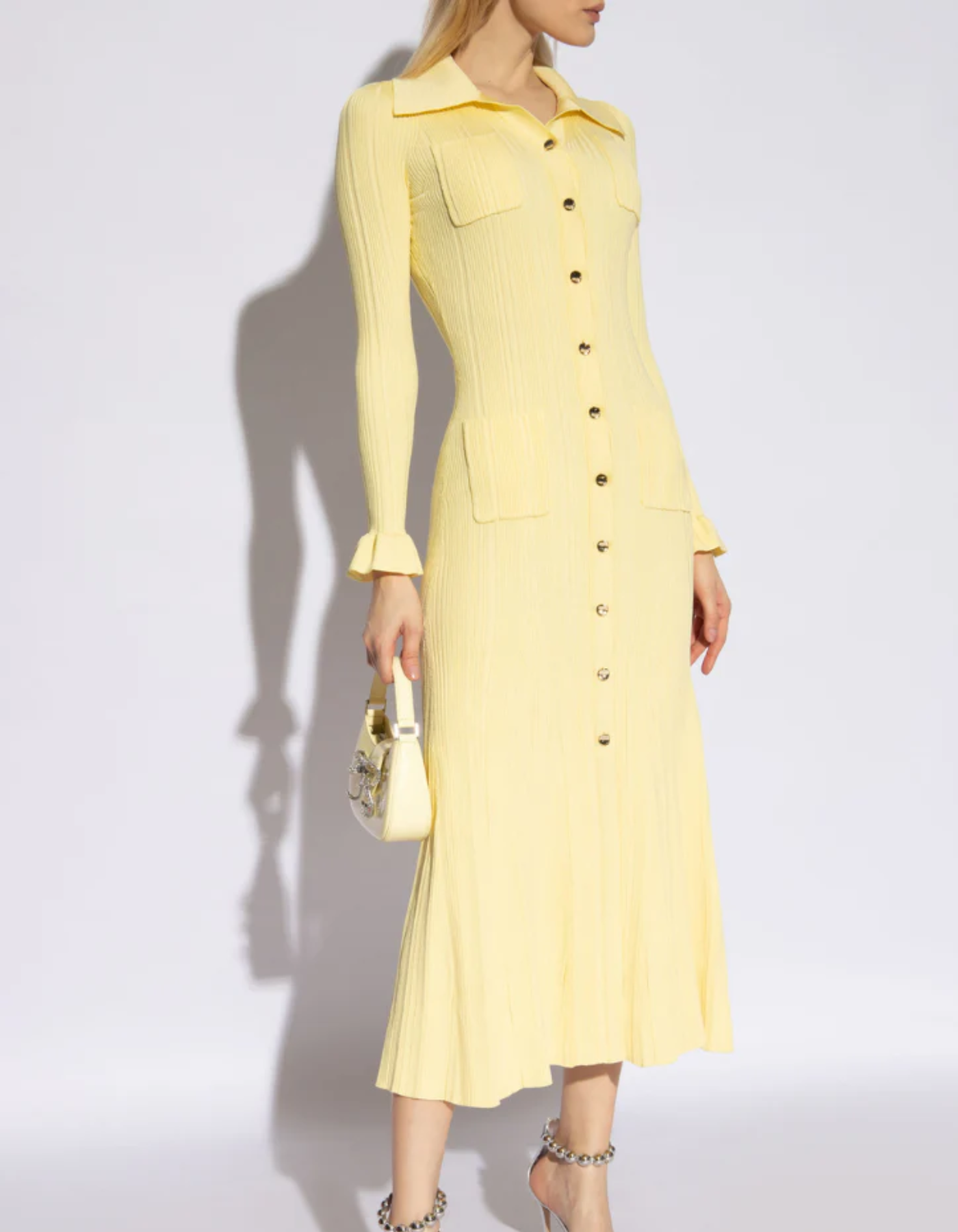 Lena – Strukturalny design z guzikami – Sukienka midi-15216447324485-Róża Kwiatowa