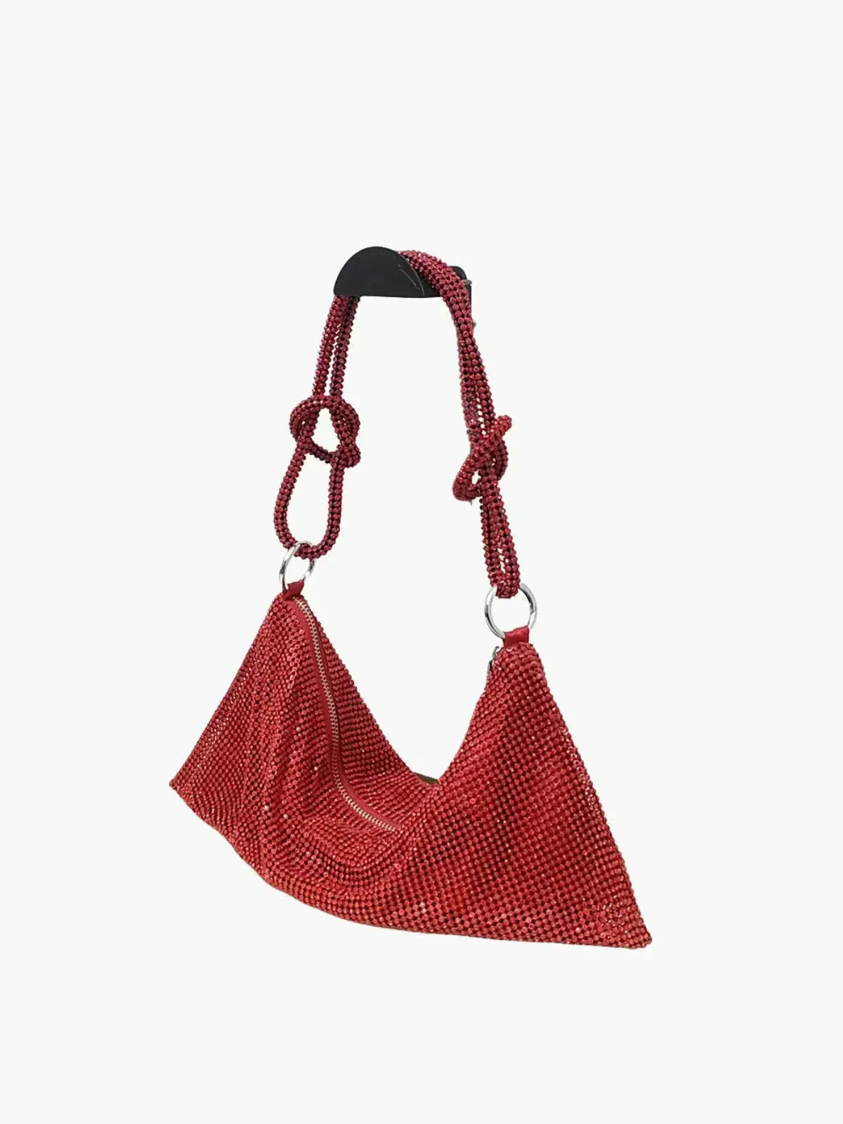 Liana – Uchwyt z węzłem – Torba na ramię z kryształowej siateczki-15216239575365-Róża Kwiatowa