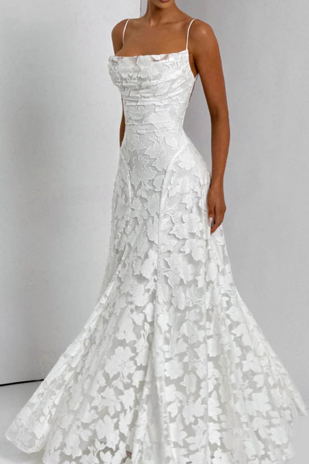 Lunariare – Kwiatowa koronka elegancji – Sukienka maxi-15216448504133-Róża Kwiatowa