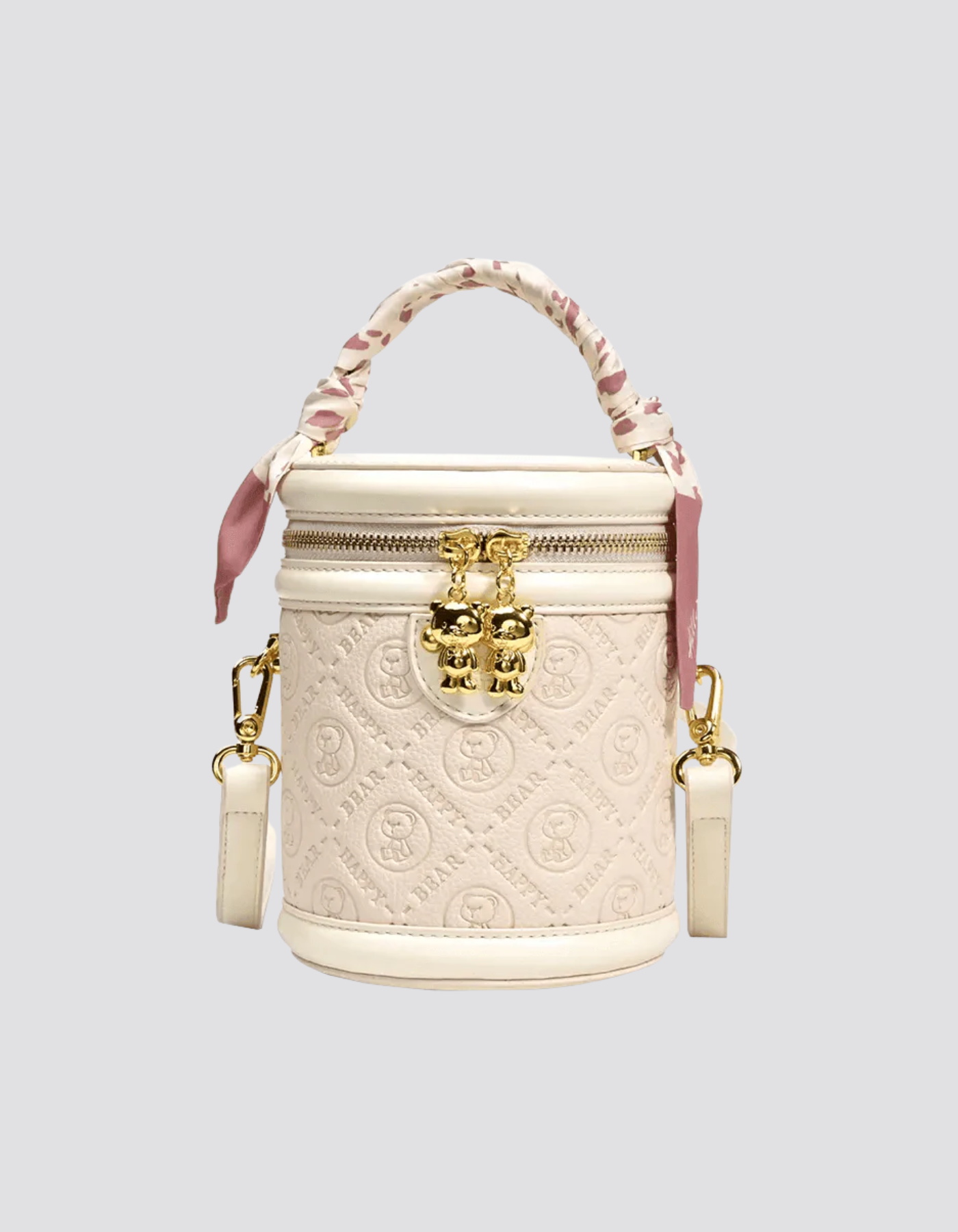 Lunetta – Złota klamra w kształcie misia – Torba na ramię-15216451780933-Róża Kwiatowa