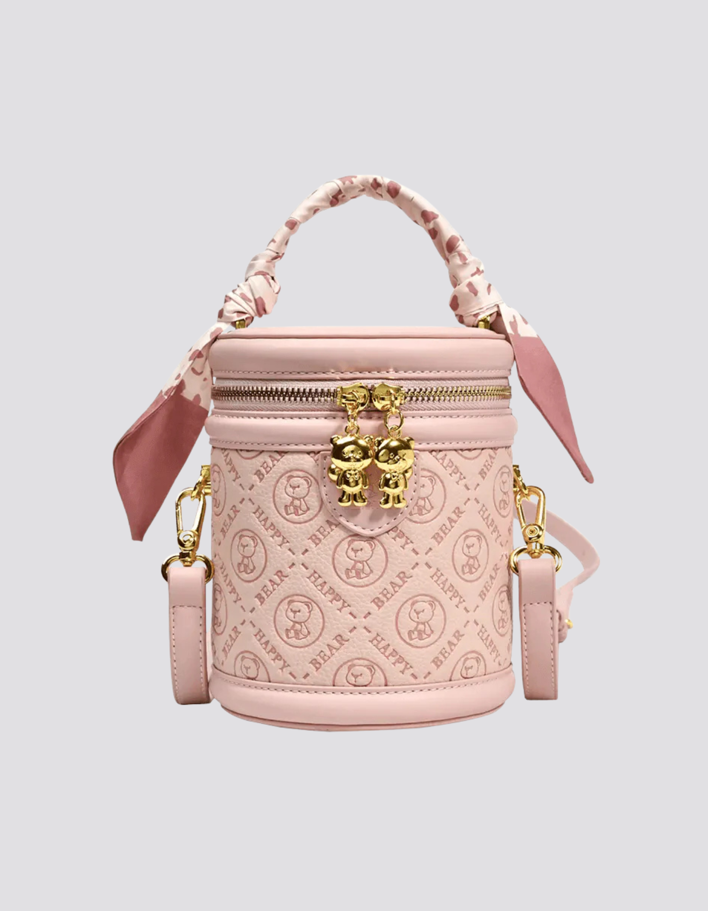 Lunetta – Złota klamra w kształcie misia – Torba na ramię-15216451780933-Róża Kwiatowa
