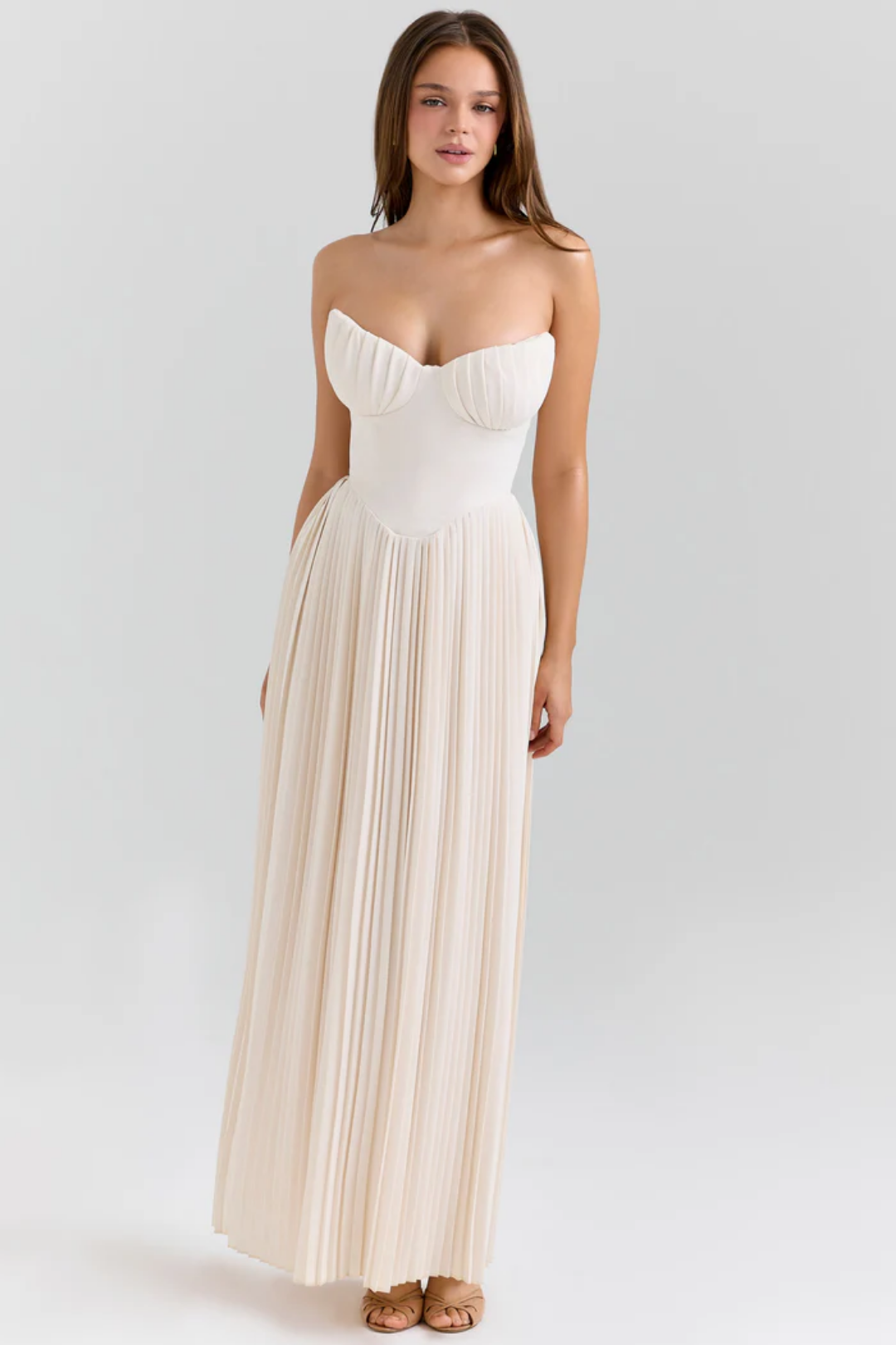 Lynne – Plisowany design – Sukienka maxi-15216451813701-Róża Kwiatowa