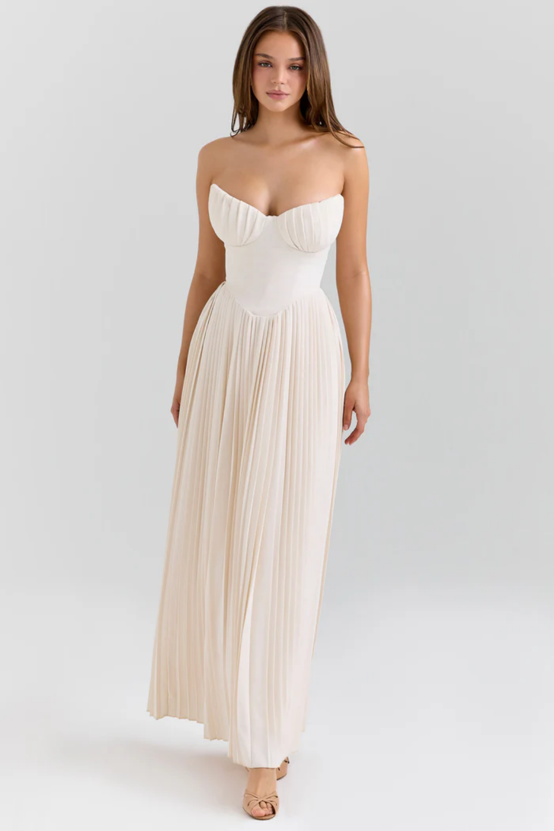 Lynne – Plisowany design – Sukienka maxi-15216451813701-Róża Kwiatowa