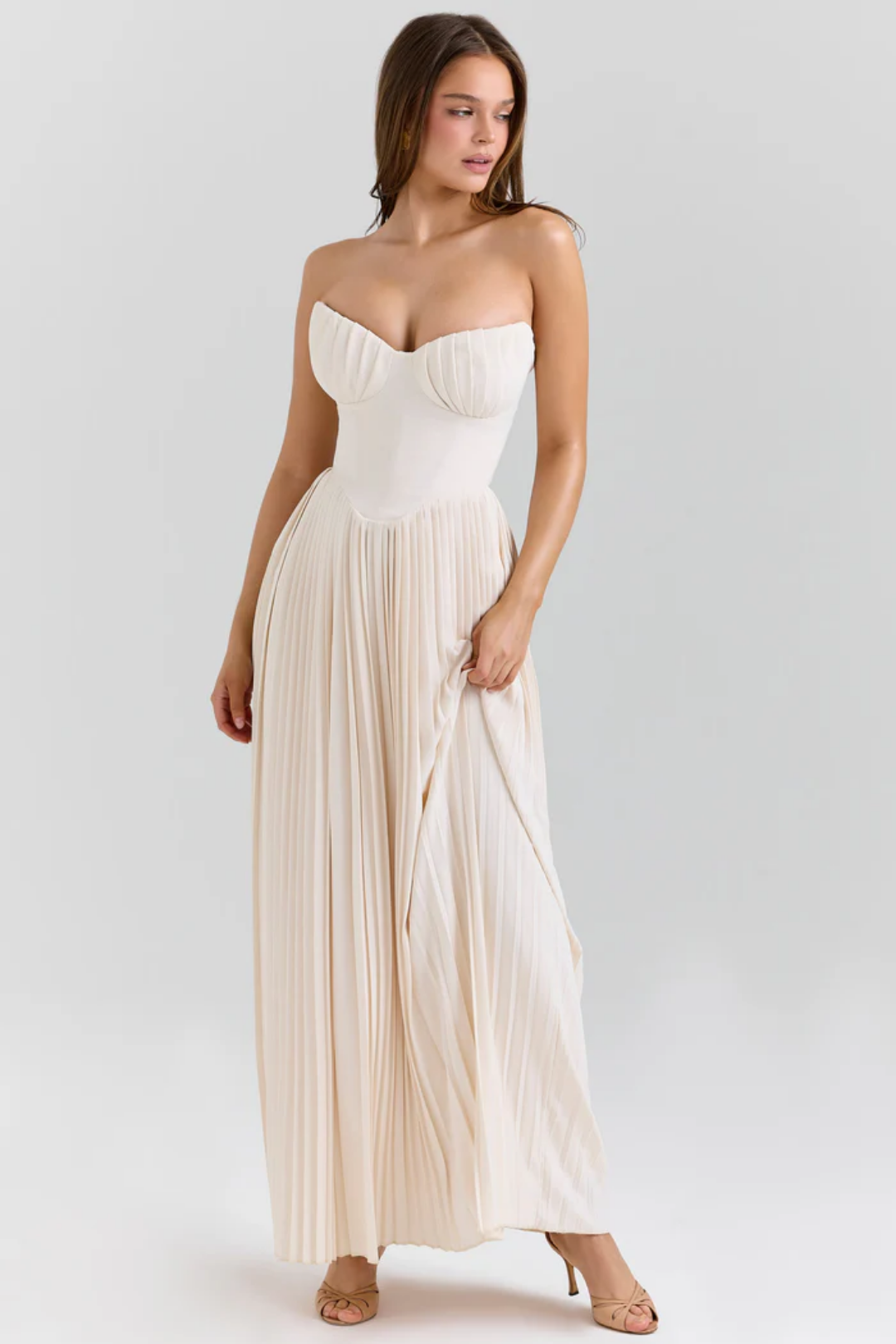 Lynne – Plisowany design – Sukienka maxi-15216451813701-Róża Kwiatowa