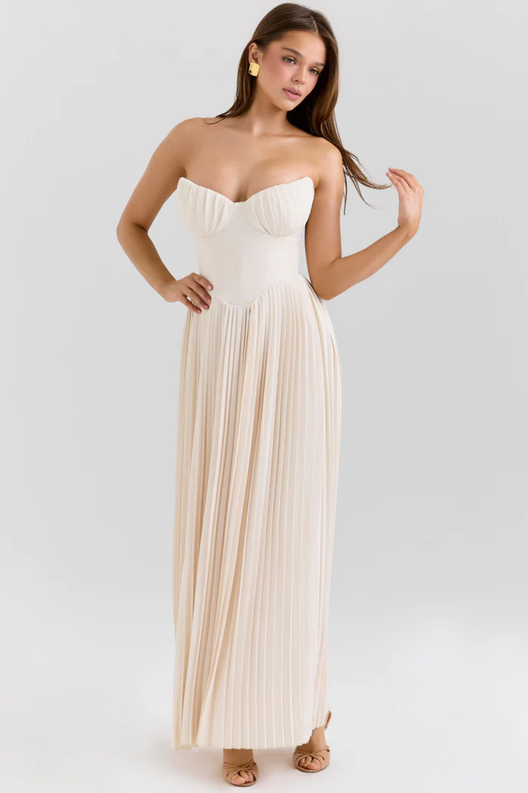 Lynne – Plisowany design – Sukienka maxi-15216451813701-Róża Kwiatowa