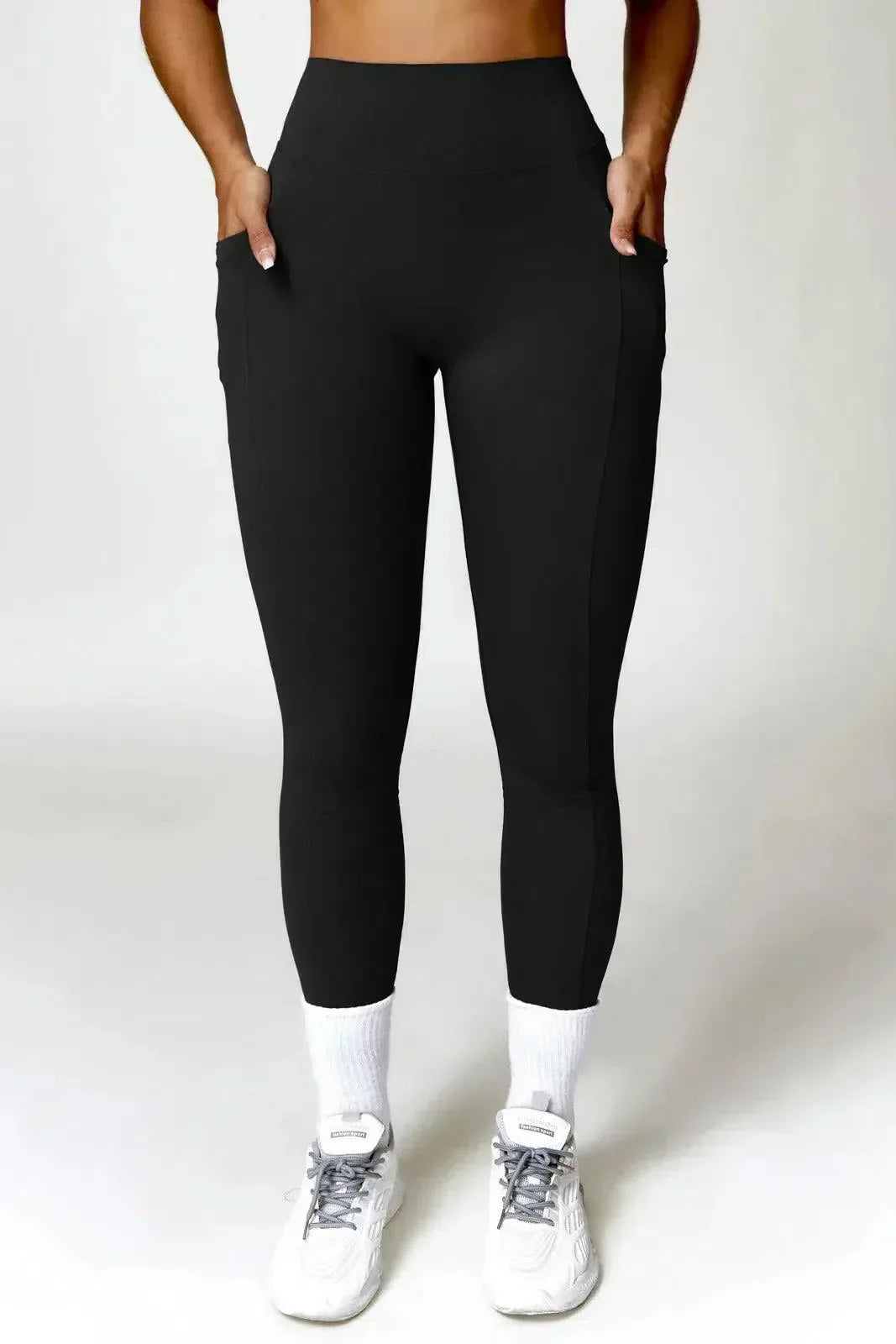 Lyselle – Kieszeń boczna – Legginsy z wysokim stanem-15216369402181-Róża Kwiatowa