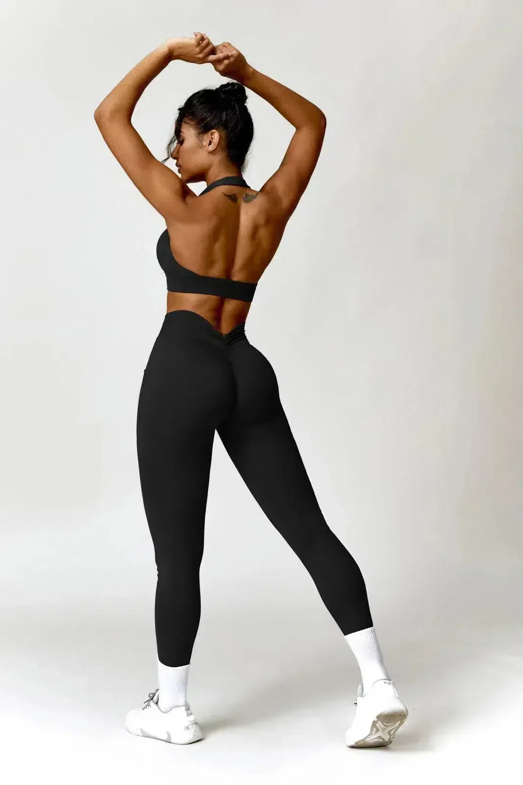 Lyselle – Kieszeń boczna – Legginsy z wysokim stanem-15216369402181-Róża Kwiatowa