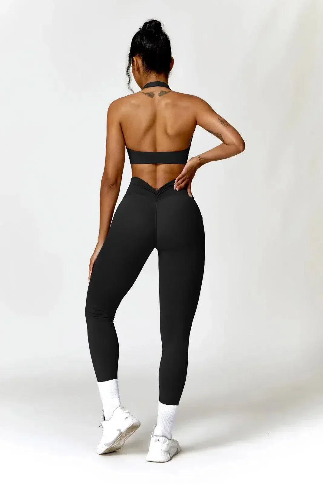 Lyselle – Kieszeń boczna – Legginsy z wysokim stanem-15216369402181-Róża Kwiatowa