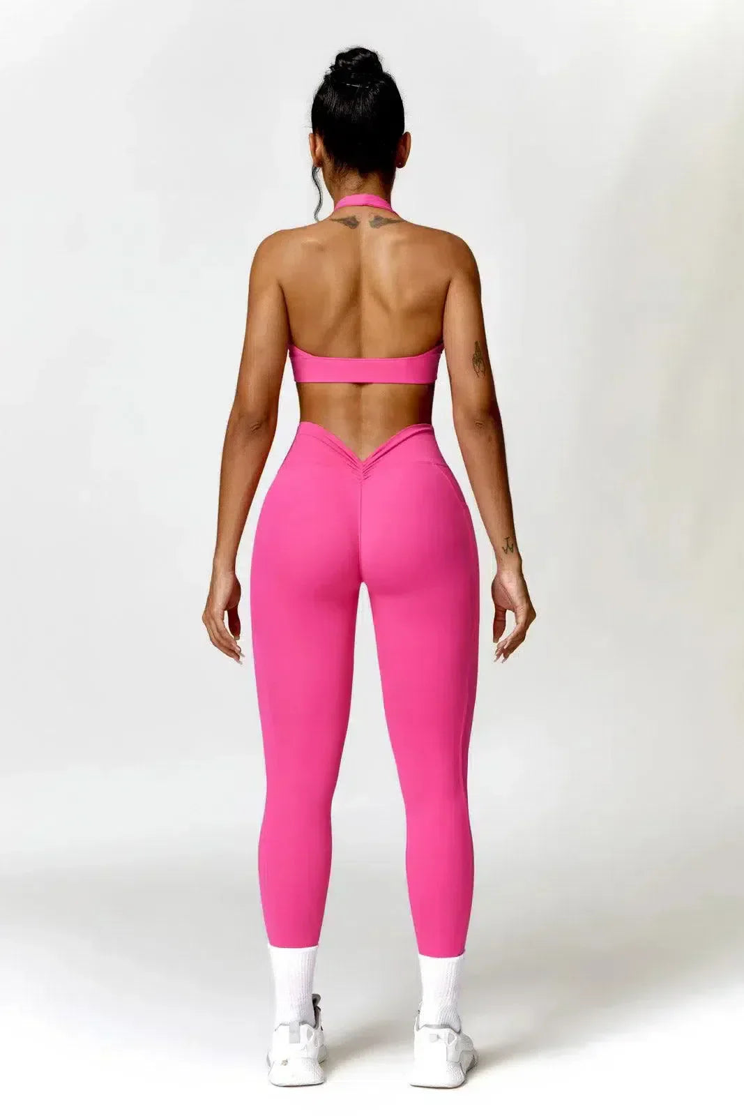 Lyselle – Kieszeń boczna – Legginsy z wysokim stanem-15216369402181-Róża Kwiatowa