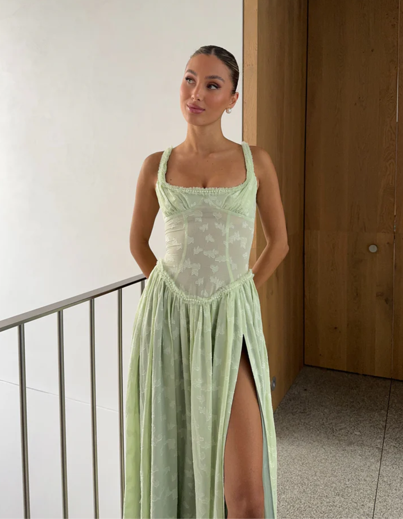 Maelis – Koronkowy gorset – Suknia maxi z rozcięciem-15216296132933-Róża Kwiatowa