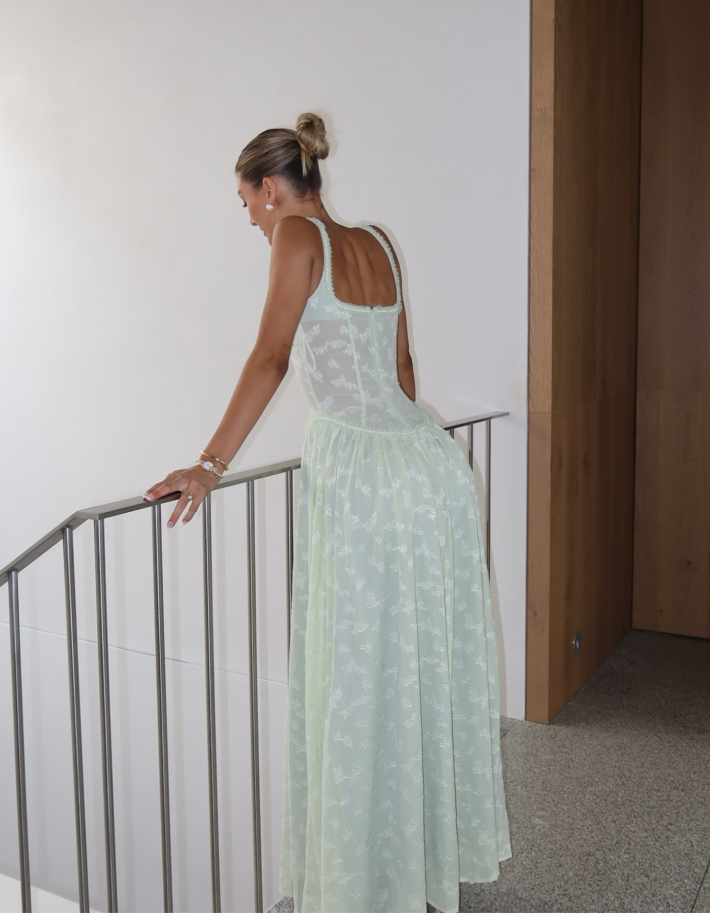 Maelis – Koronkowy gorset – Suknia maxi z rozcięciem-15216296132933-Róża Kwiatowa