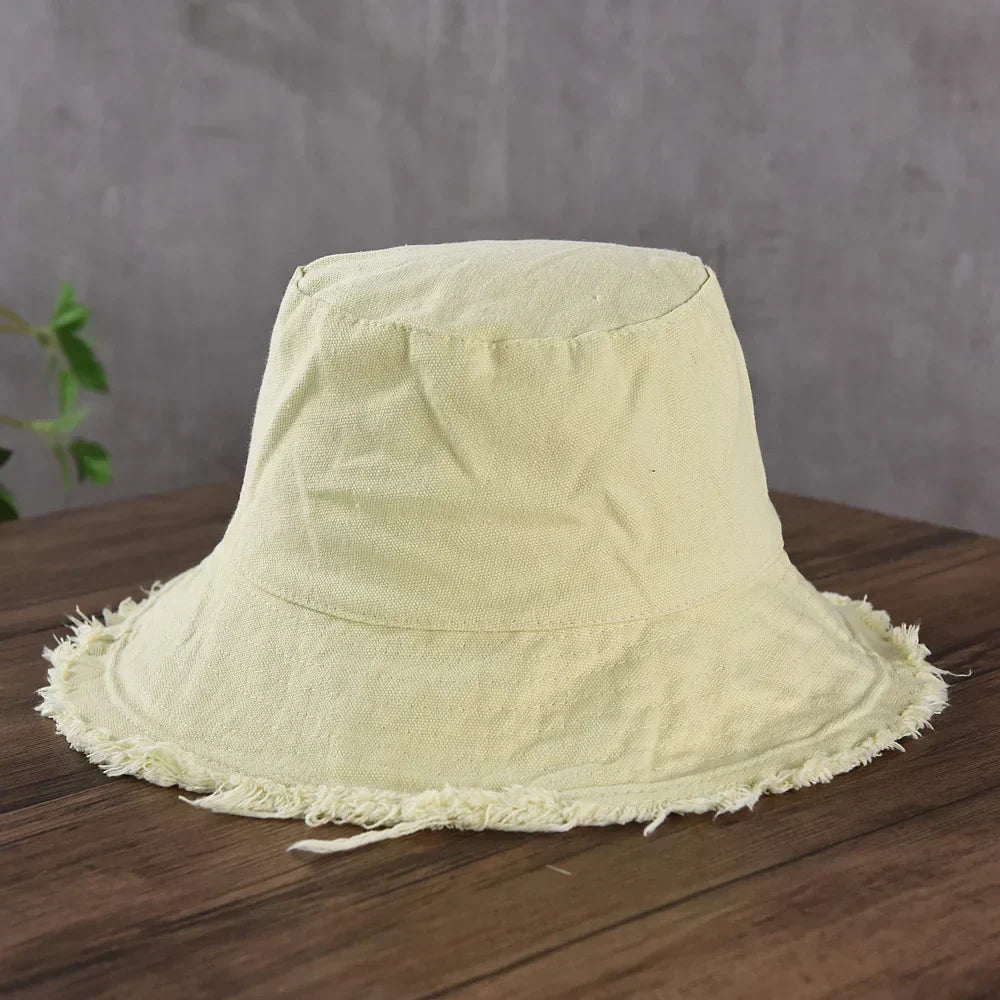 Maelis – Surowe wykończenie – Bawełniany kapelusz bucket-15216288727365-Róża Kwiatowa