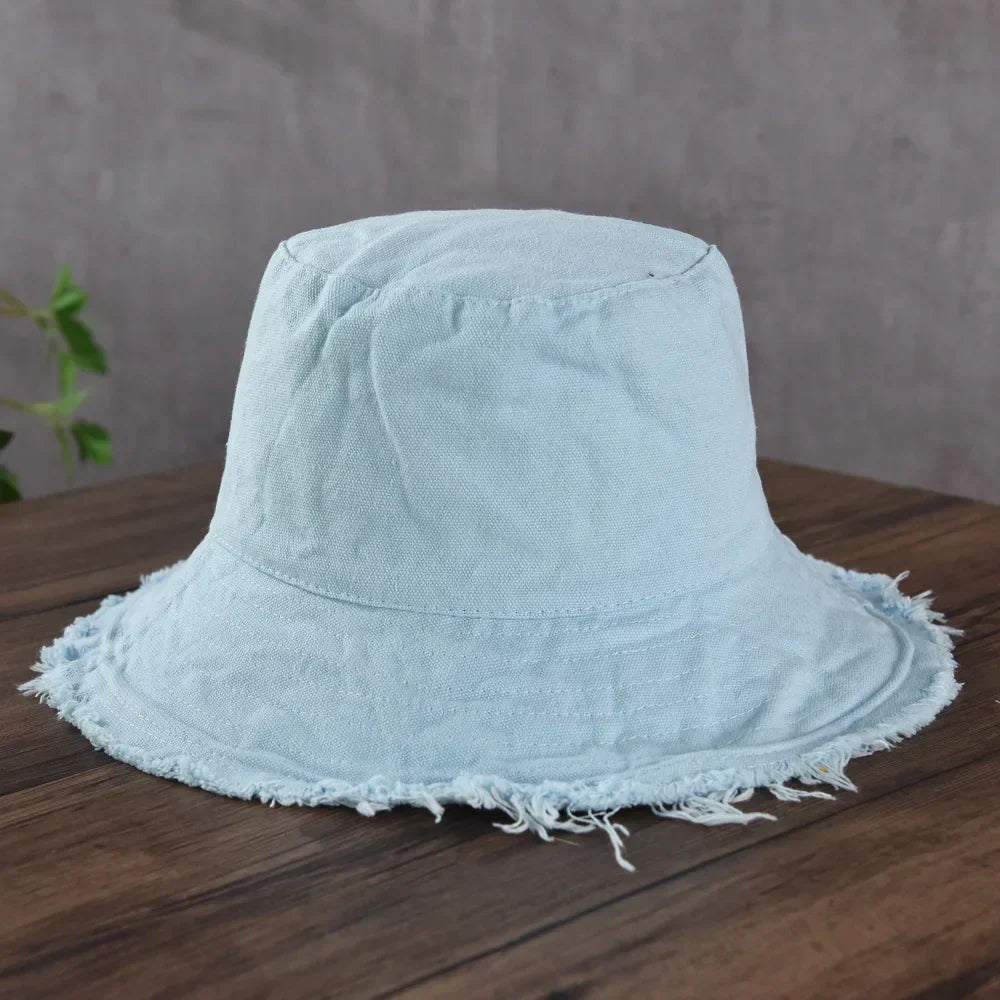 Maelis – Surowe wykończenie – Bawełniany kapelusz bucket-15216288727365-Róża Kwiatowa
