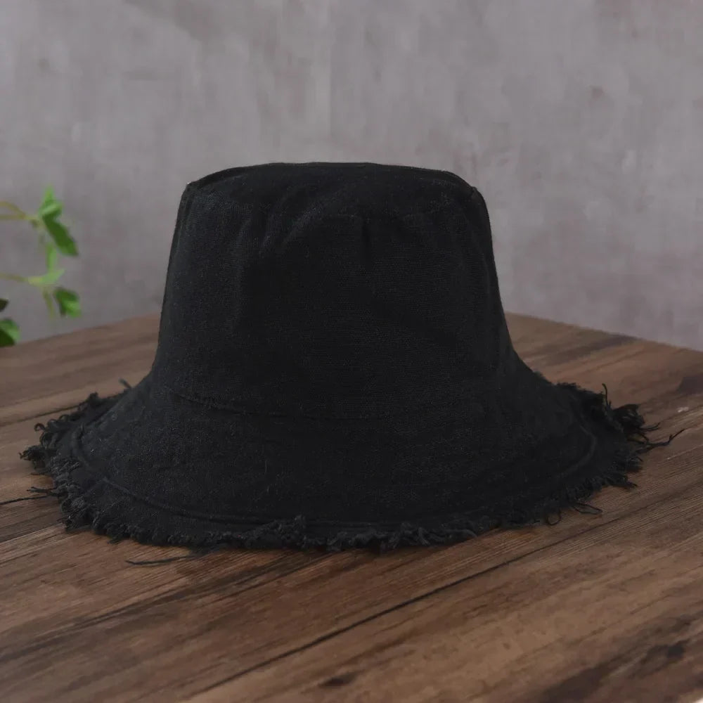 Maelis – Surowe wykończenie – Bawełniany kapelusz bucket-15216288727365-Róża Kwiatowa