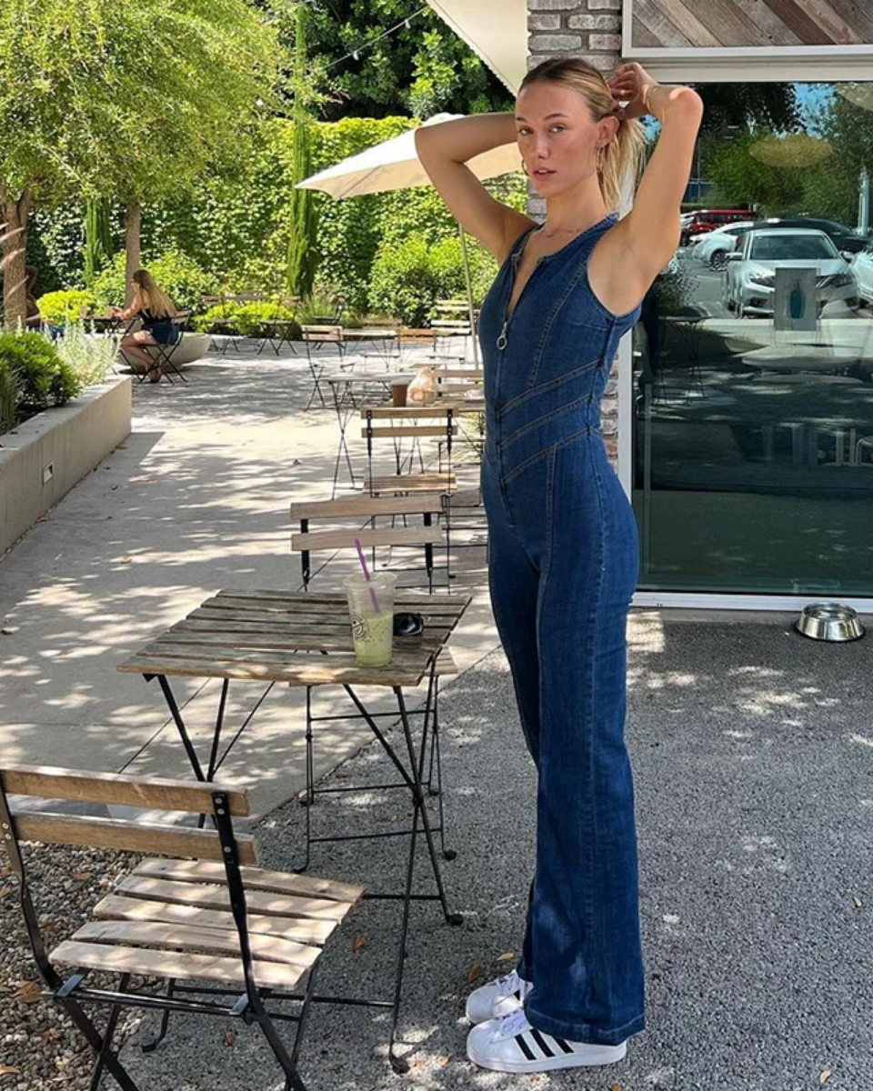 Margot – Model z wysokim stanem – Kombinezon dżinsowy-15216255467845-Róża Kwiatowa