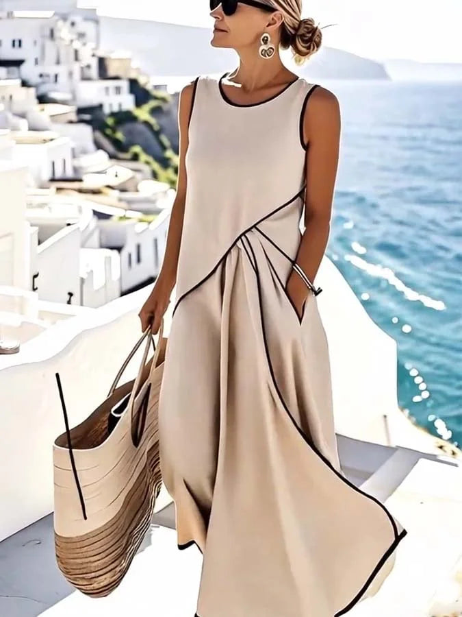Maxine – Płynna elegancja – Sukienka maxi-15266521678149-Róża Kwiatowa