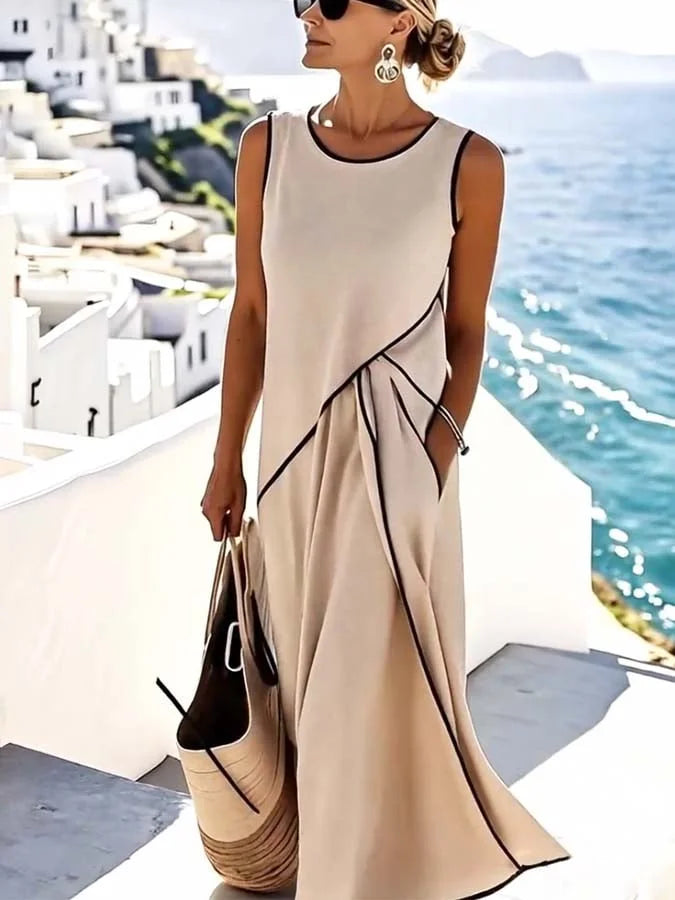 Maxine – Płynna elegancja – Sukienka maxi-15266521678149-Róża Kwiatowa