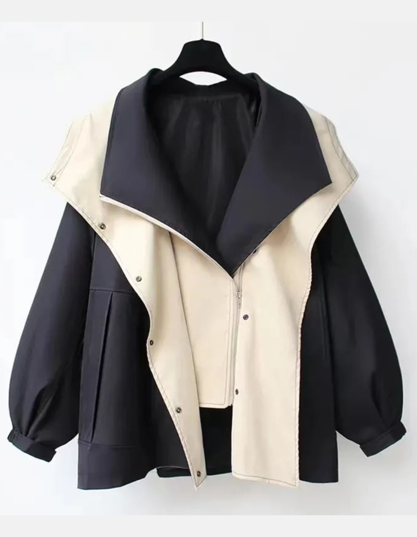 Melissa – Blok kolorów – Kurtka oversize-15266520891717-Róża Kwiatowa