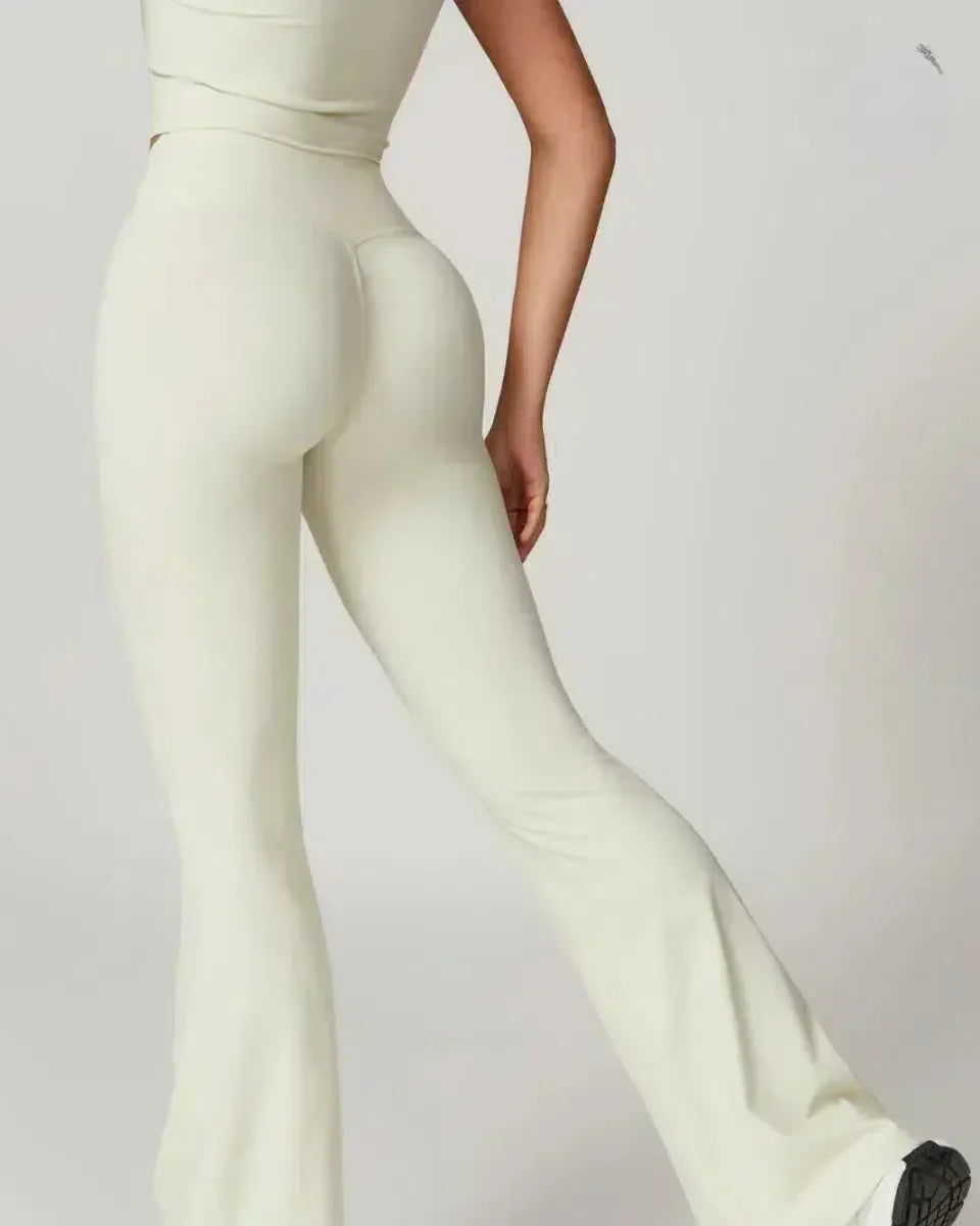 Mila – Wysoki stan – Legginsy rozkloszowane do ćwiczeń na siłowni-15216378675525-Róża Kwiatowa