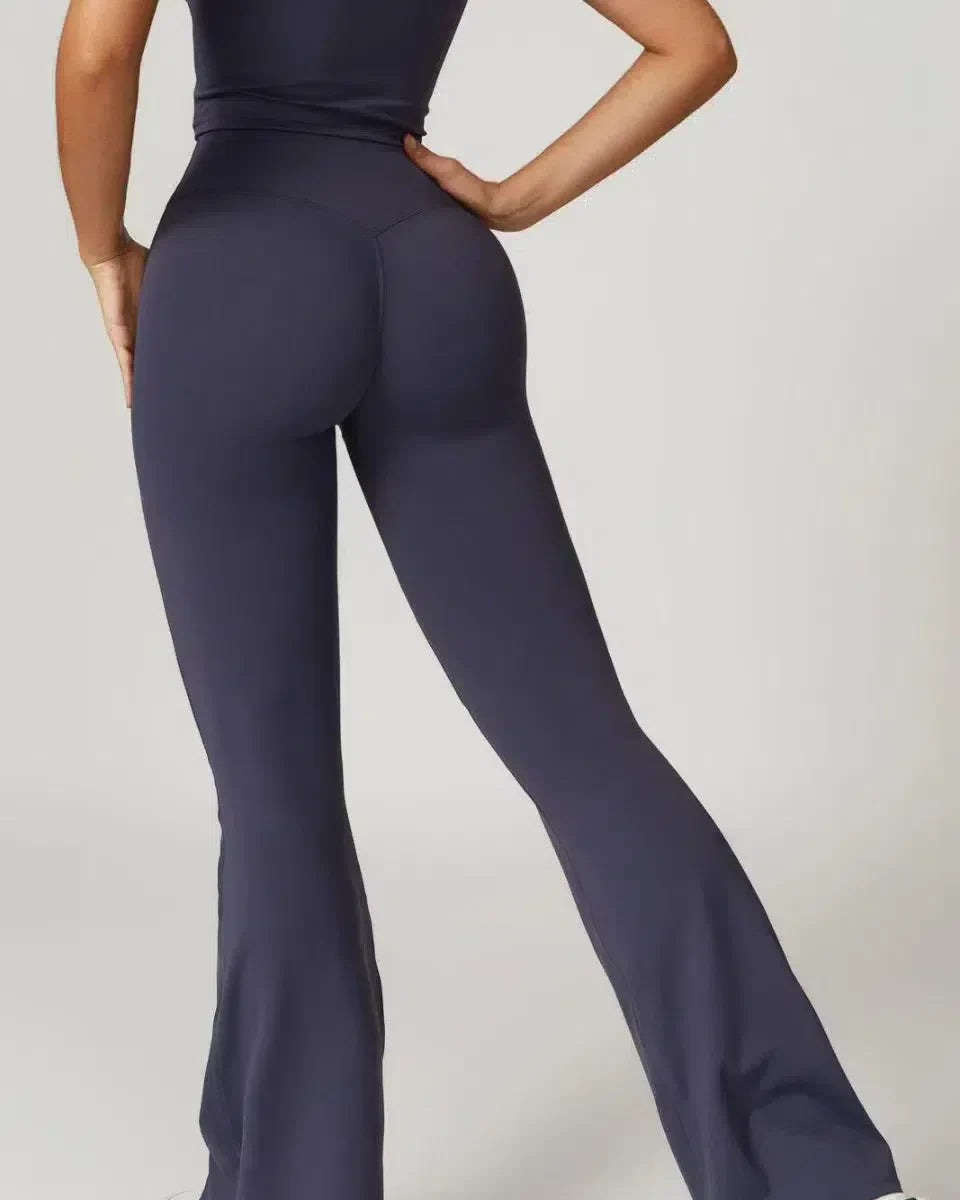 Mila – Wysoki stan – Legginsy rozkloszowane do ćwiczeń na siłowni-15216378675525-Róża Kwiatowa