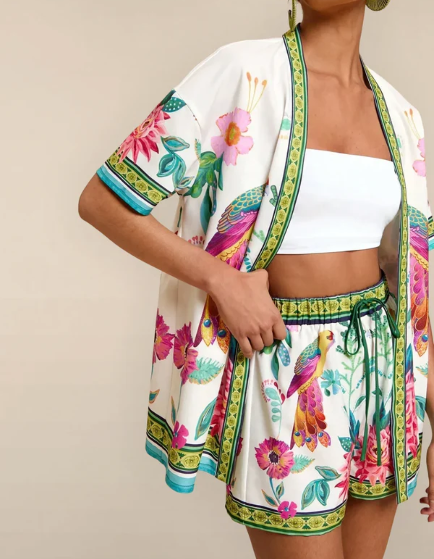 Nadia – Tropikalny wzór – Zestaw kimono-15216451289413-Róża Kwiatowa