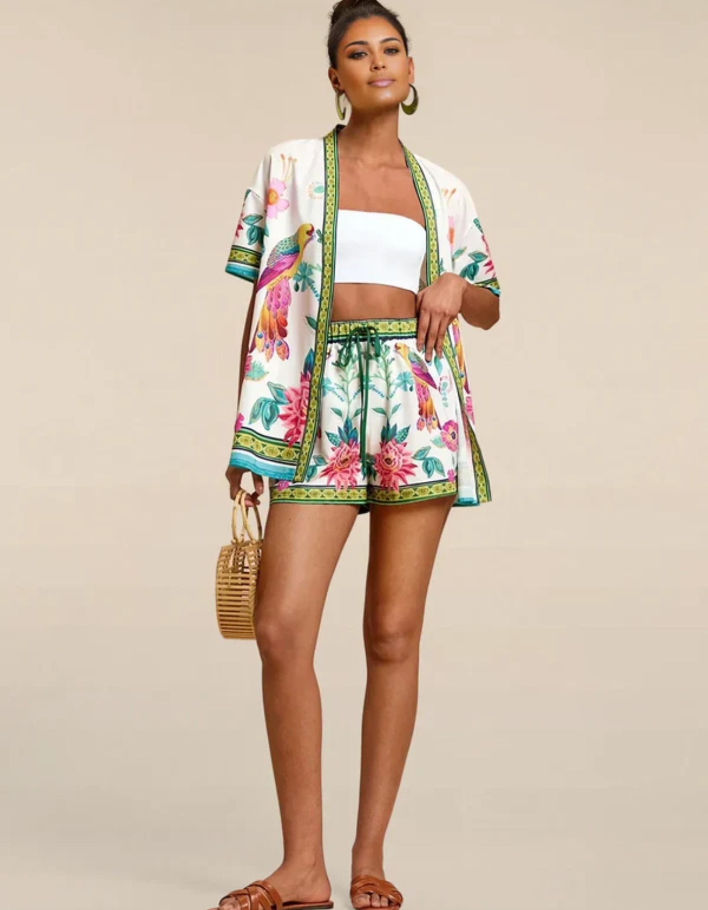 Nadia – Tropikalny wzór – Zestaw kimono-15216451289413-Róża Kwiatowa