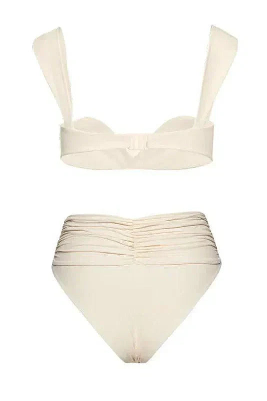 Naiad – Minimalistyczny design – Zdobiony zestaw bikini z marszczeniami-15216322314565-Róża Kwiatowa