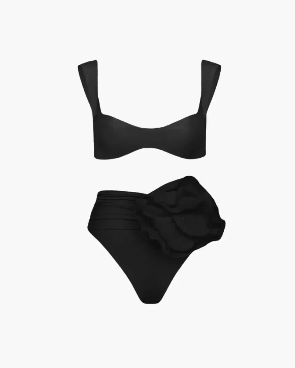 Naiad – Minimalistyczny design – Zdobiony zestaw bikini z marszczeniami-15216322314565-Róża Kwiatowa