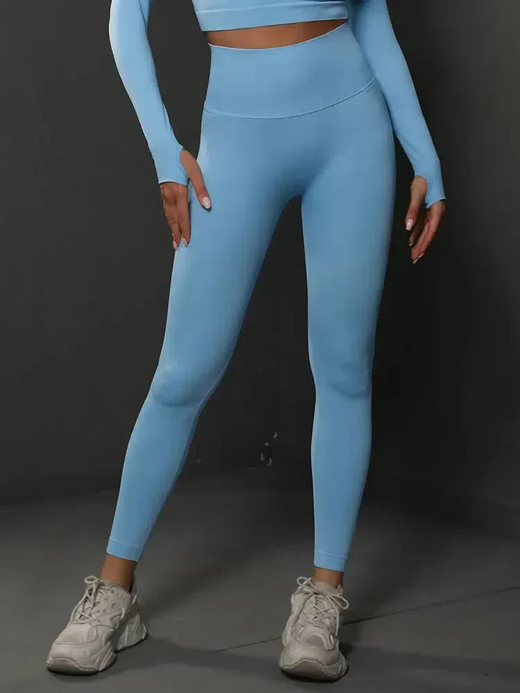 Nicoletta – Bezszwowa konstrukcja – Eleganckie legginsy do ćwiczeń-15216386867525-Róża Kwiatowa