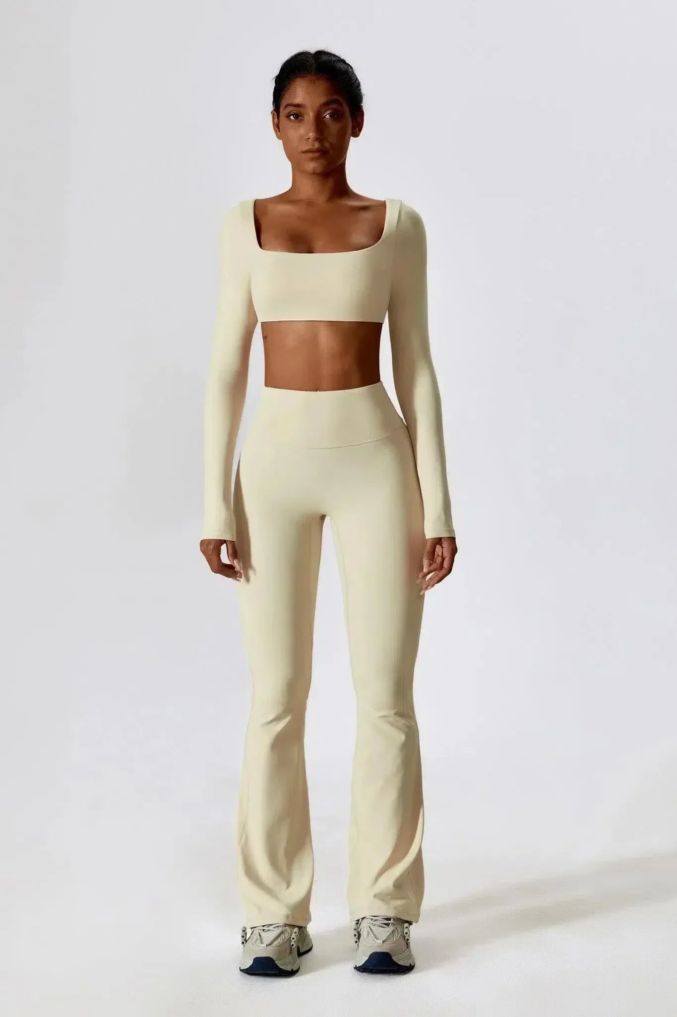 Oceane – Kwadratowy dekolt – Zestaw crop top i legginsy-15216254681413-Róża Kwiatowa