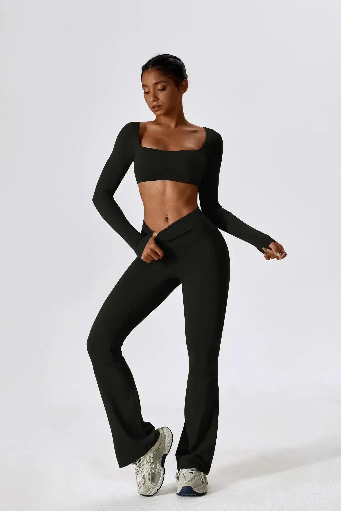Priya – Wysoki stan – Rozkloszowane legginsy-15216381722949-Róża Kwiatowa