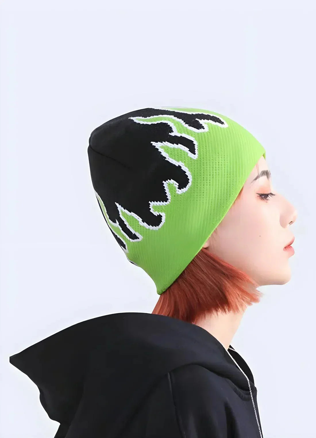 Rosalisse – Prążkowana wełna w płomienie – Czapka beanie-15216236495173-Róża Kwiatowa
