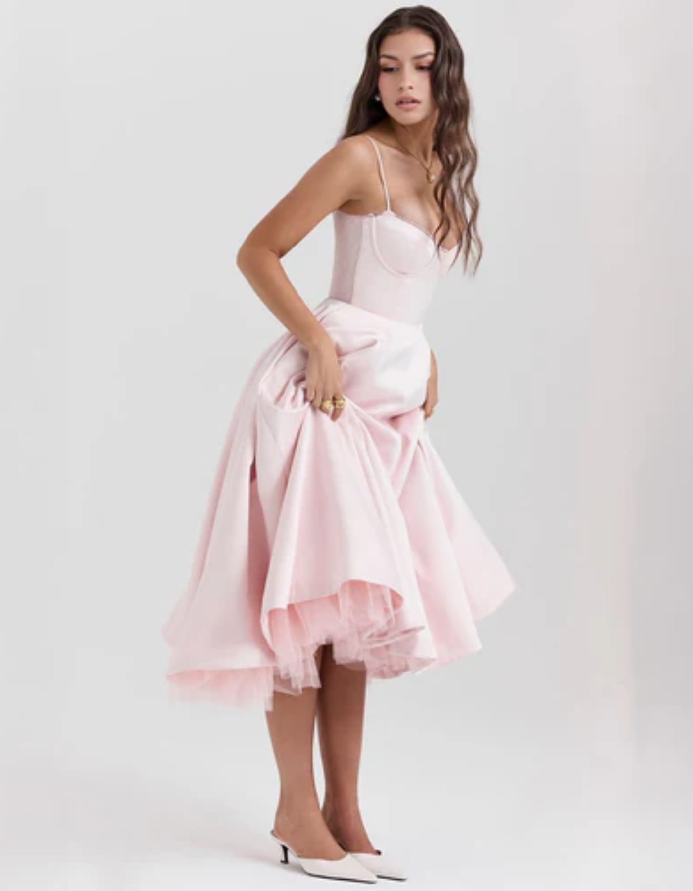 Seraphine – Vintage urok – Sukienka midi-15216393257285-Róża Kwiatowa