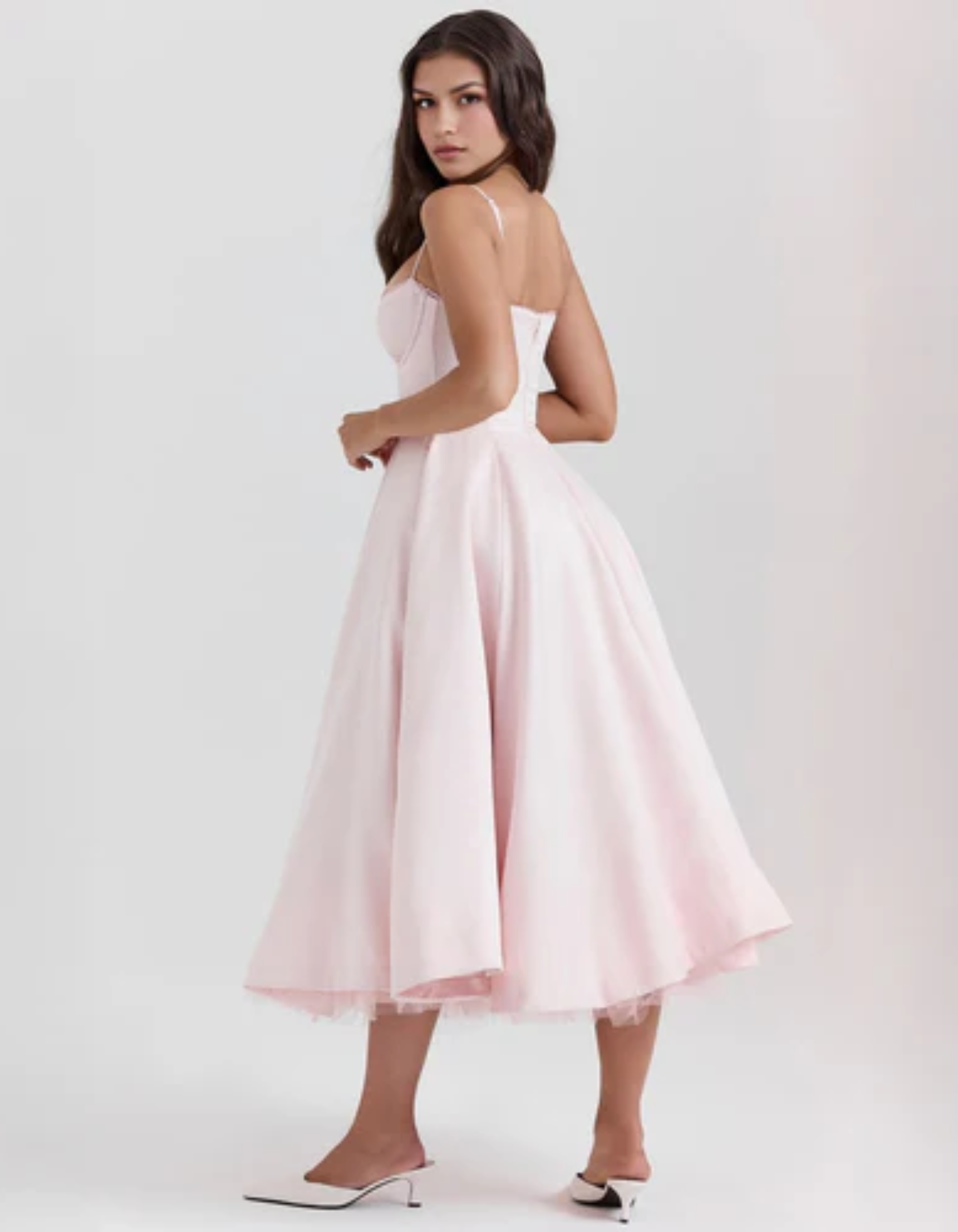 Seraphine – Vintage urok – Sukienka midi-15216393257285-Róża Kwiatowa