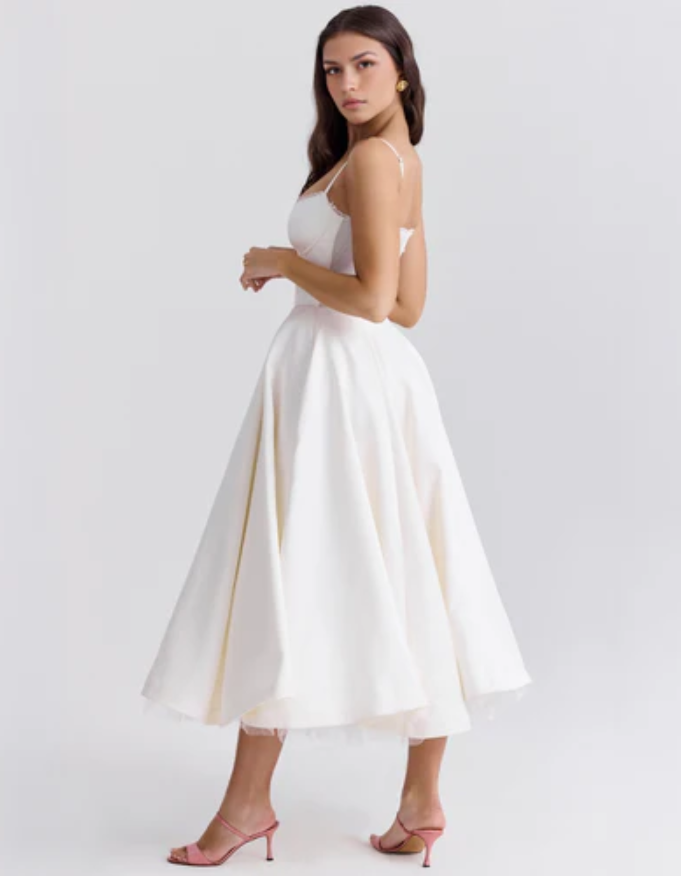 Seraphine – Vintage urok – Sukienka midi-15216393257285-Róża Kwiatowa