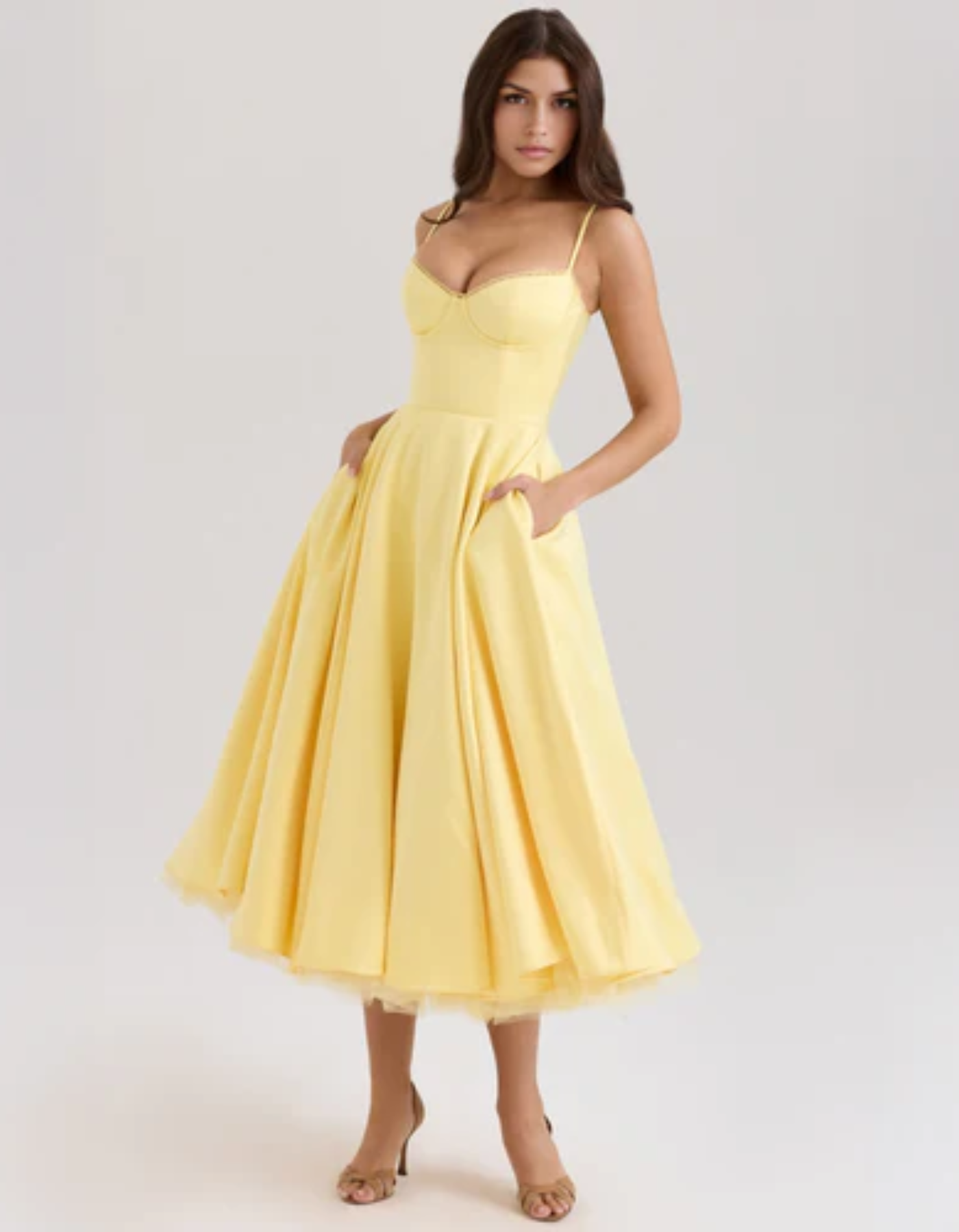 Seraphine – Vintage urok – Sukienka midi-15216393257285-Róża Kwiatowa