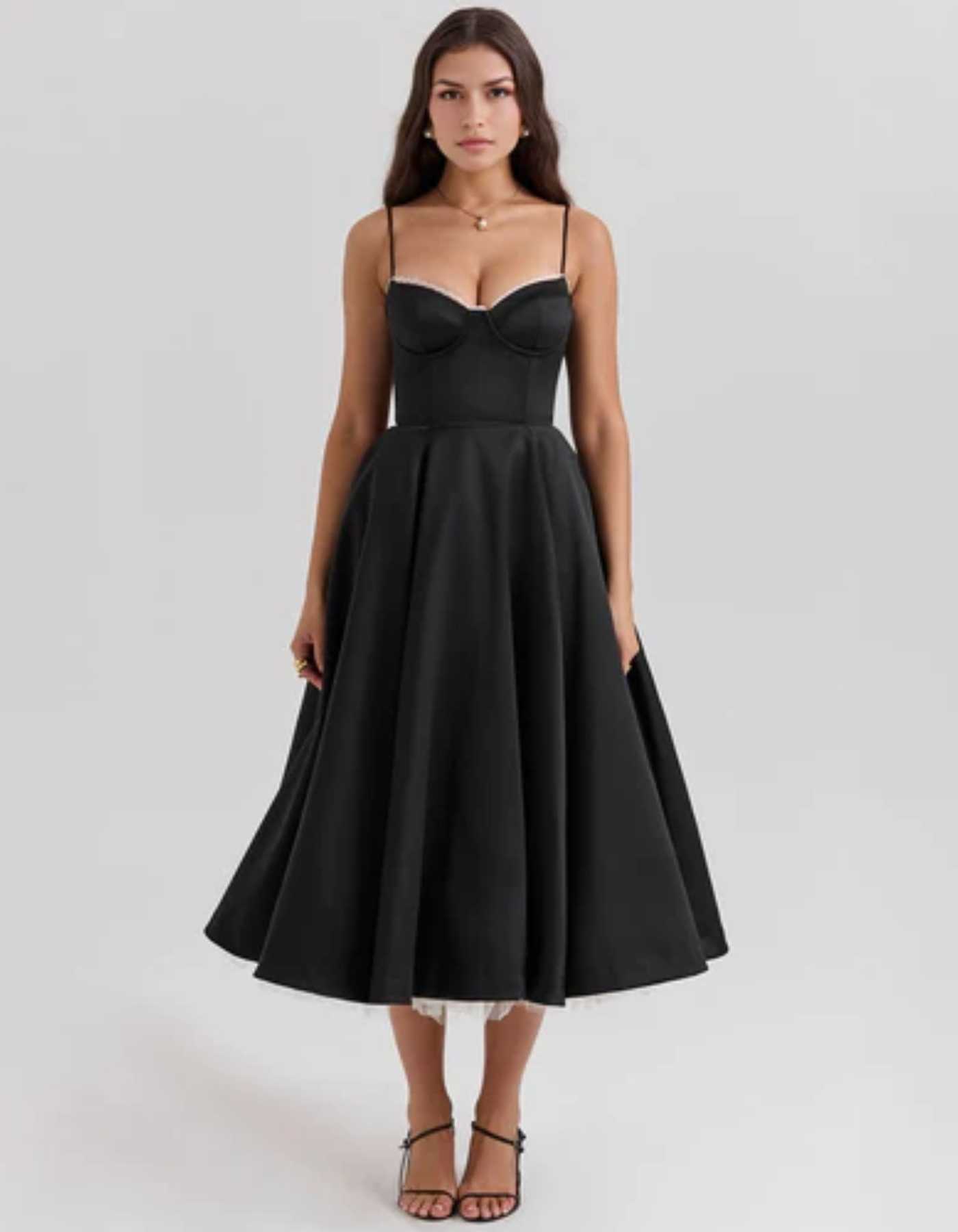 Seraphine – Vintage urok – Sukienka midi-15216393257285-Róża Kwiatowa