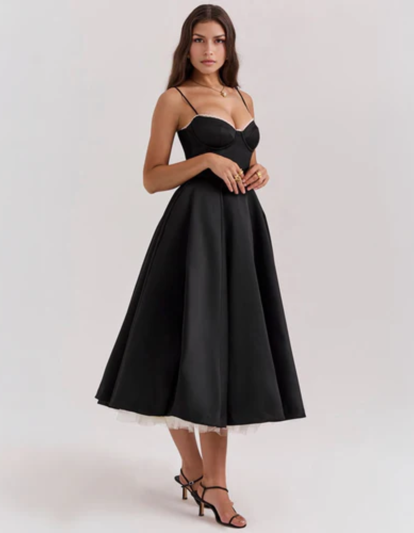Seraphine – Vintage urok – Sukienka midi-15216393257285-Róża Kwiatowa
