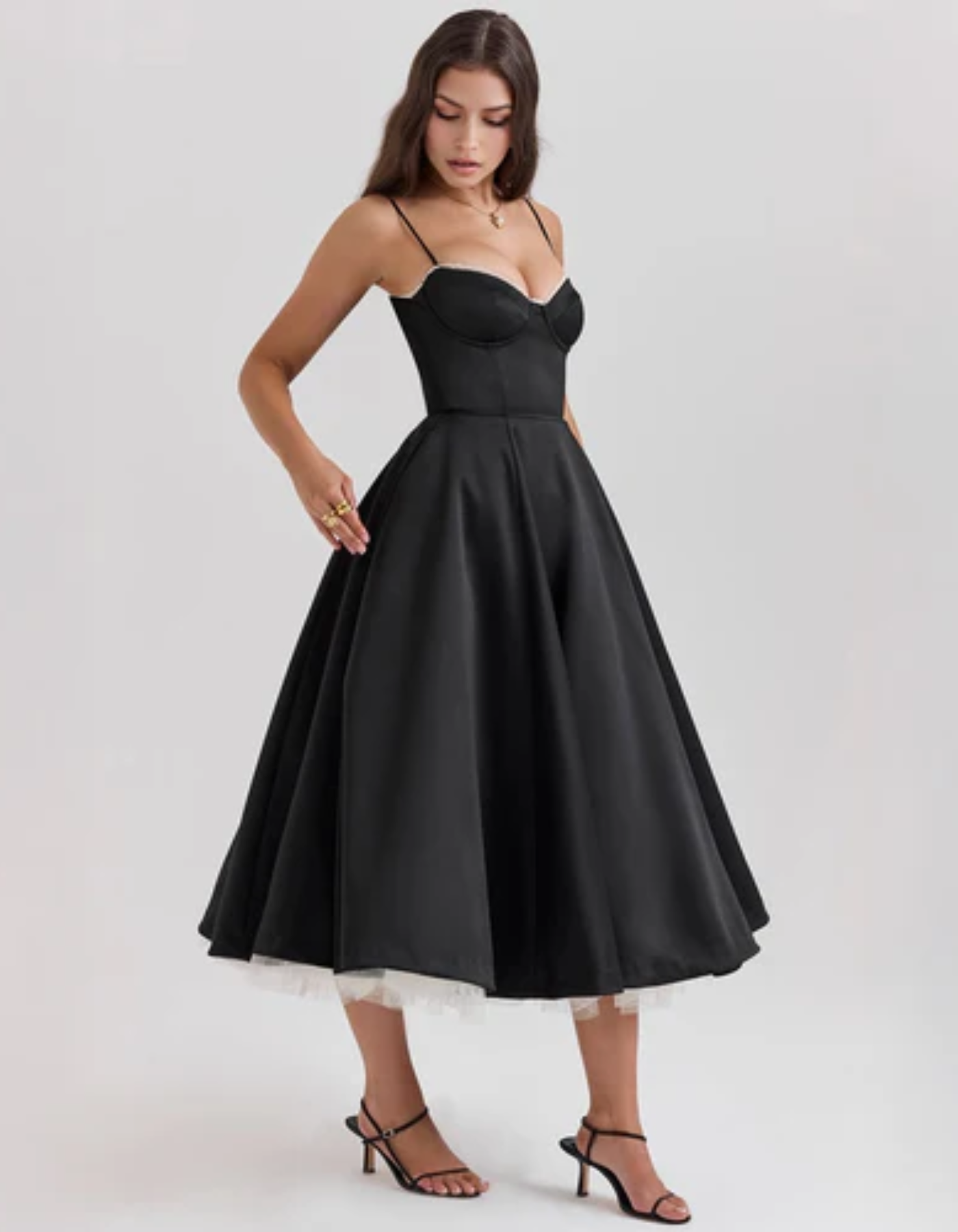 Seraphine – Vintage urok – Sukienka midi-15216393257285-Róża Kwiatowa