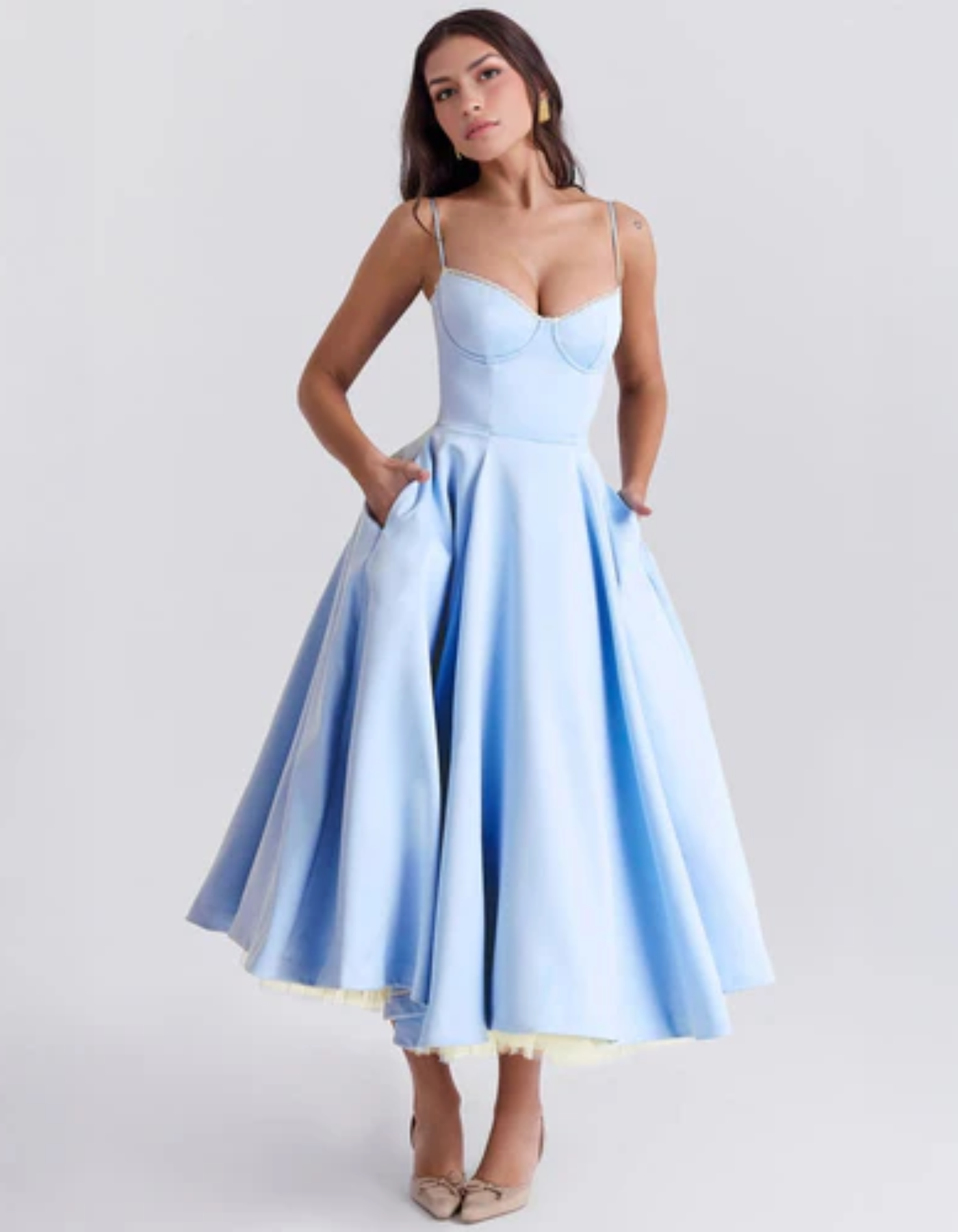 Seraphine – Vintage urok – Sukienka midi-15216393257285-Róża Kwiatowa