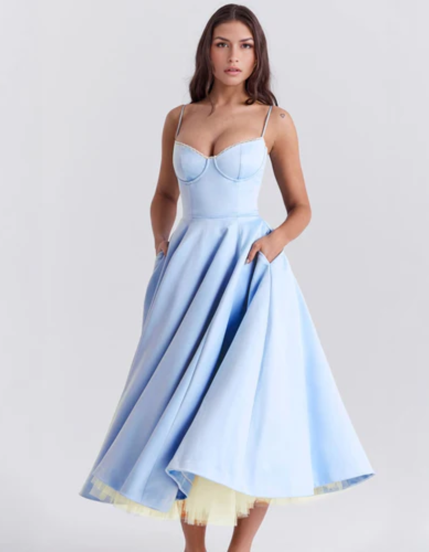 Seraphine – Vintage urok – Sukienka midi-15216393257285-Róża Kwiatowa