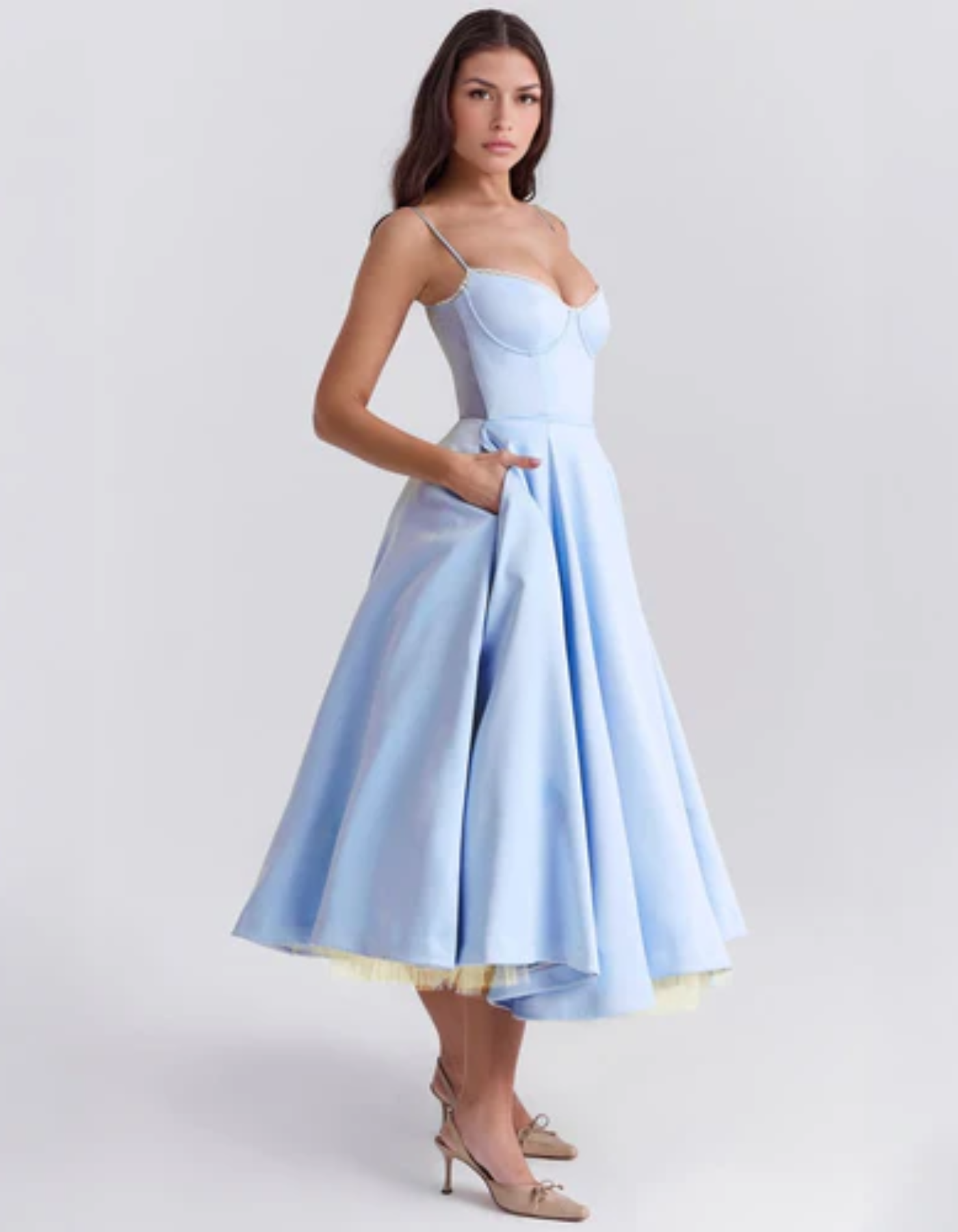 Seraphine – Vintage urok – Sukienka midi-15216393257285-Róża Kwiatowa