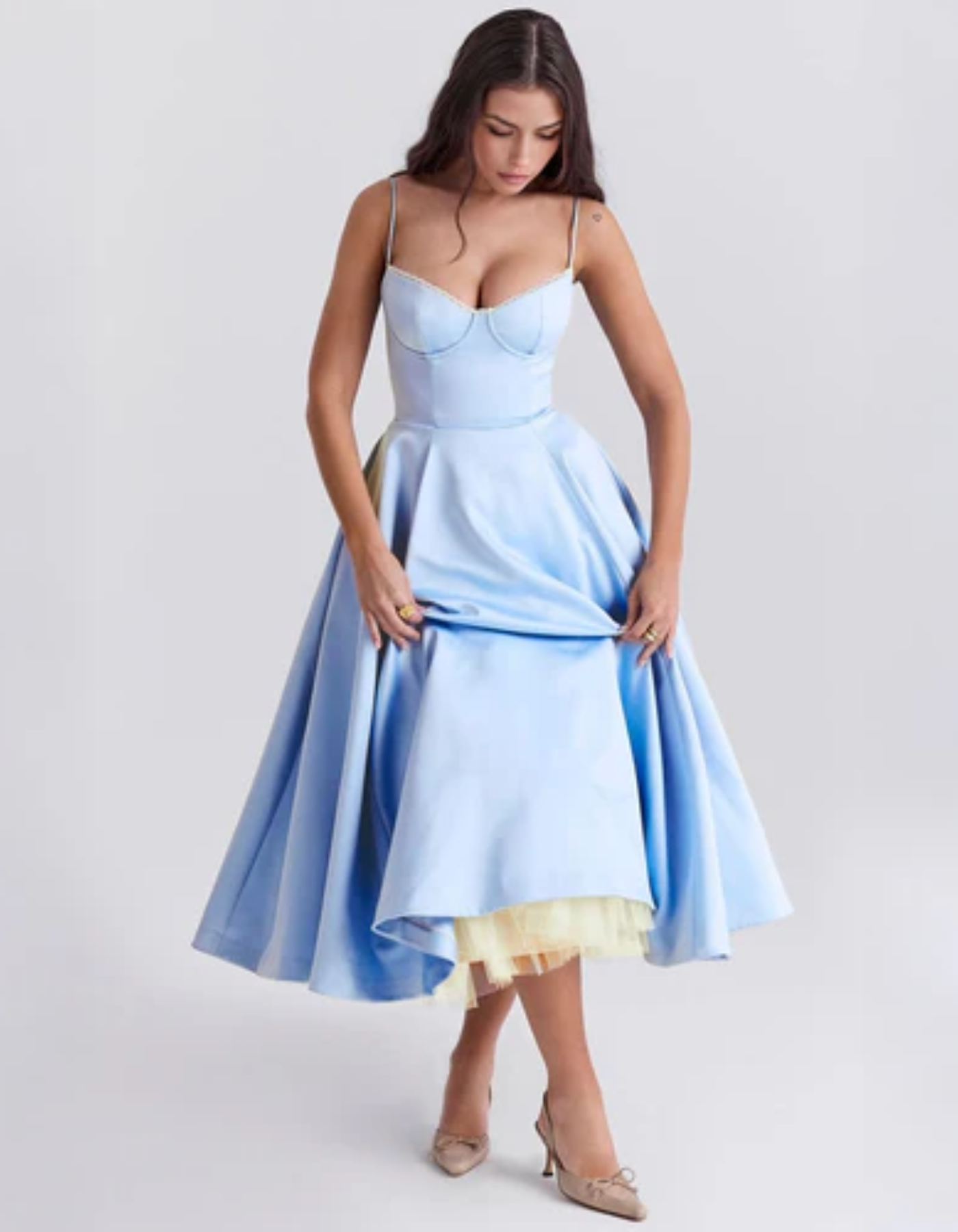 Seraphine – Vintage urok – Sukienka midi-15216393257285-Róża Kwiatowa