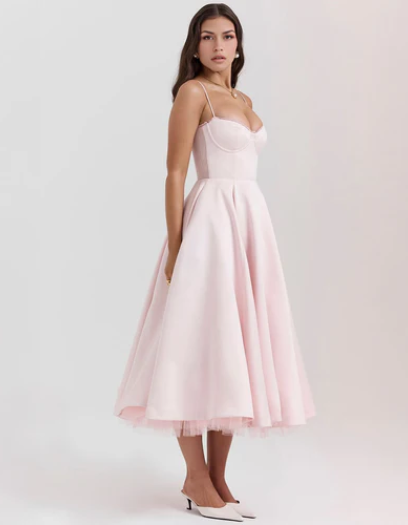 Seraphine – Vintage urok – Sukienka midi-15216393257285-Róża Kwiatowa