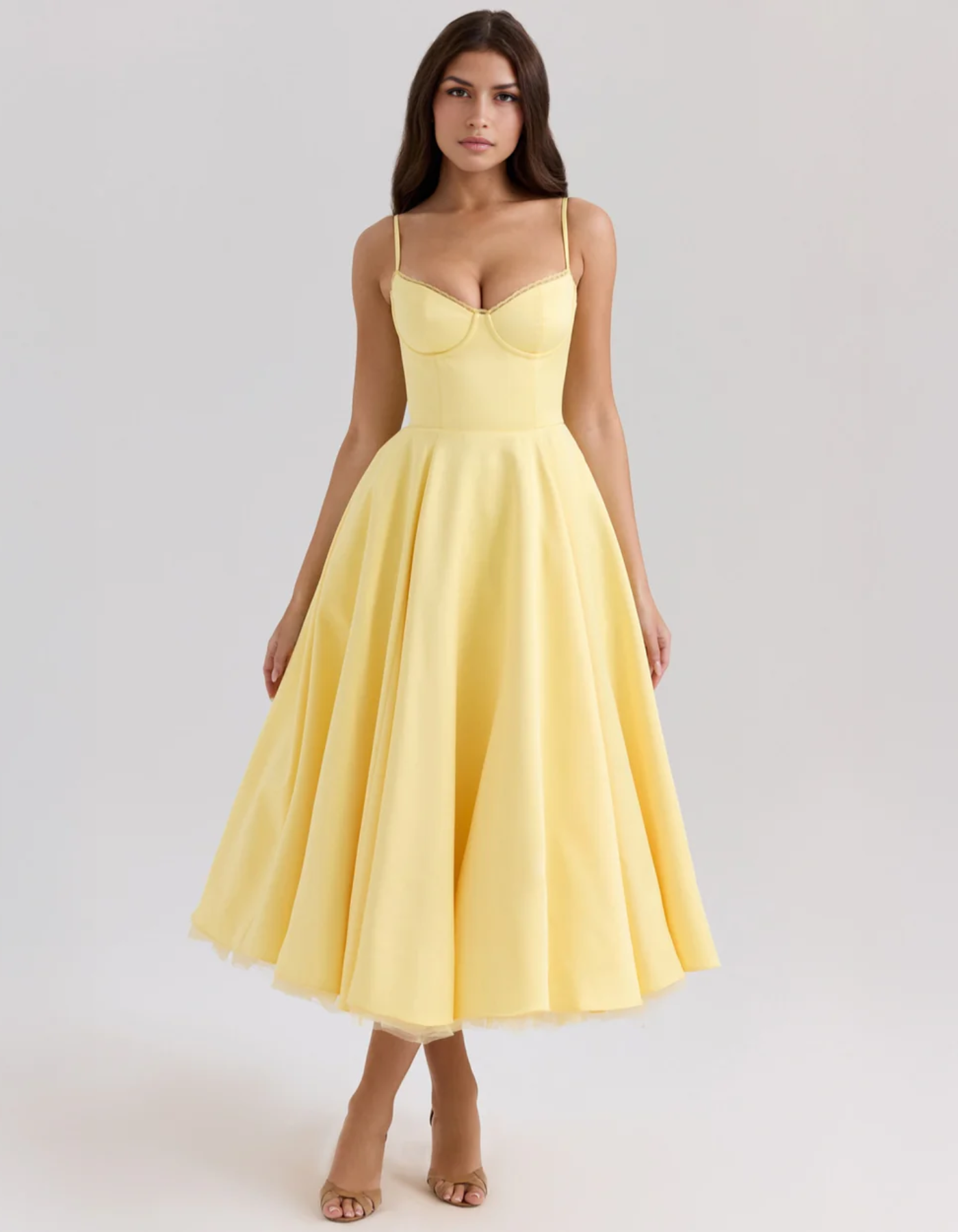 Seraphine – Vintage urok – Sukienka midi-15216393257285-Róża Kwiatowa