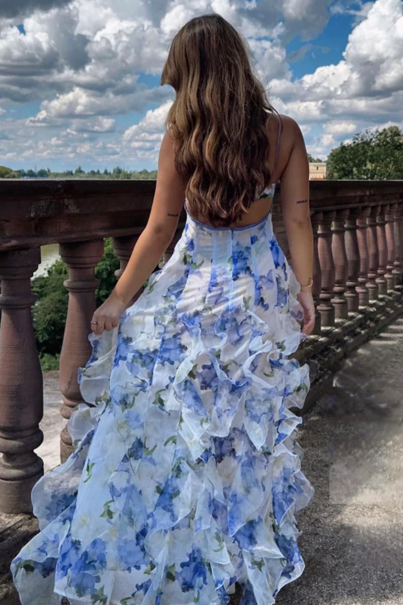 Sestina – Eteryczny, przezroczysty design – Plisowana sukienka maxi z mieszanki chiffon-15216325132613-Róża Kwiatowa