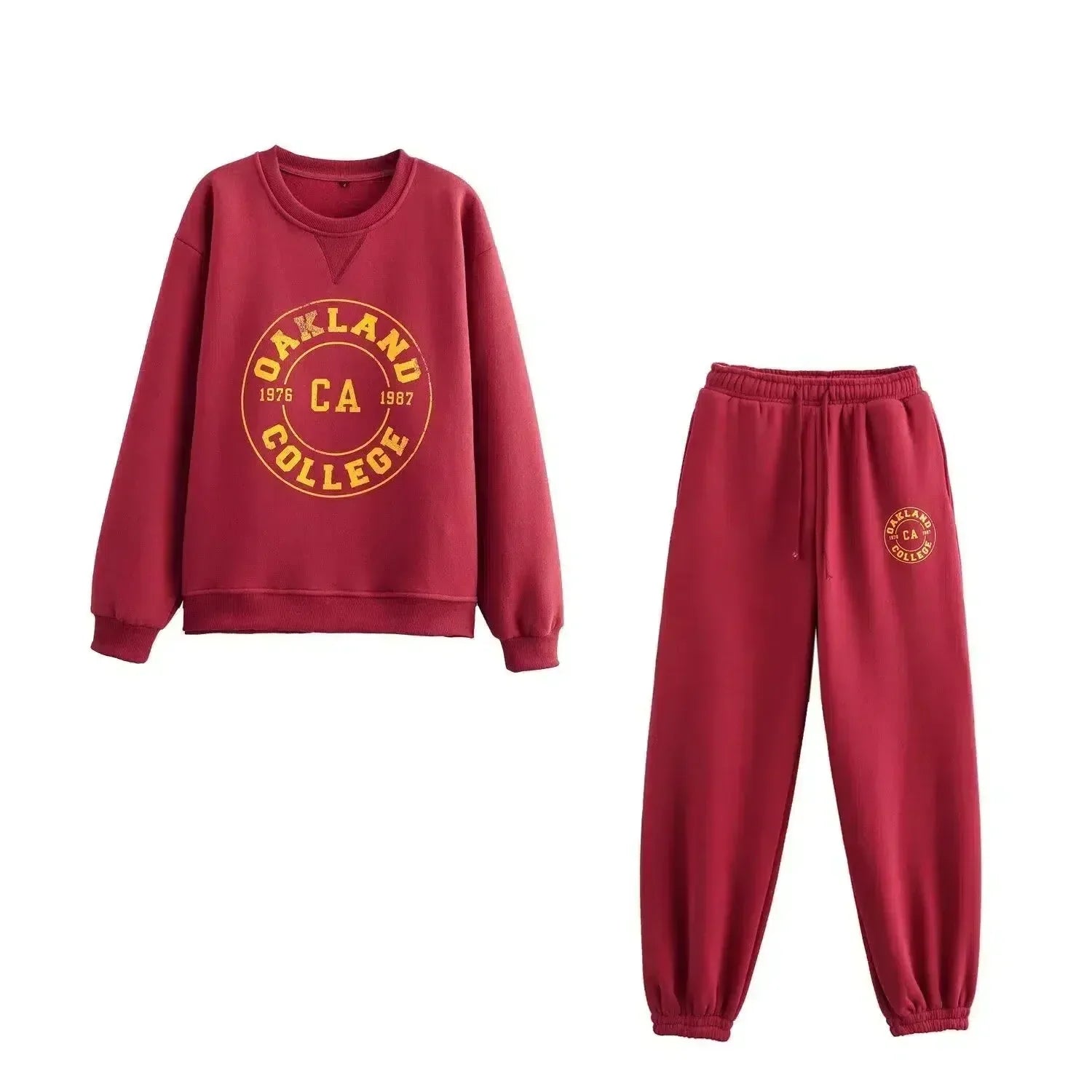 Solange – Bluza z okrągłym dekoltem i spodnie typu jogger – Zestaw Oakland-15216282468677-Róża Kwiatowa